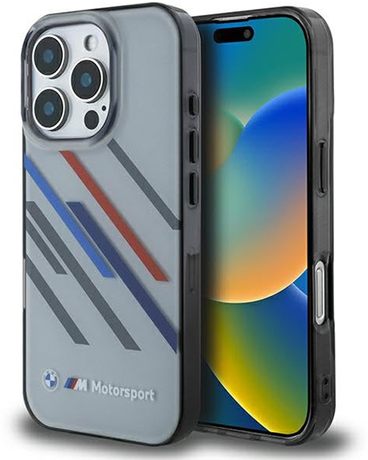 Image of CG Mobile Back Cover for iPhone 16 Pro Max BMW [Official Licensed] Motorsport IML Printed Random Stripes Case