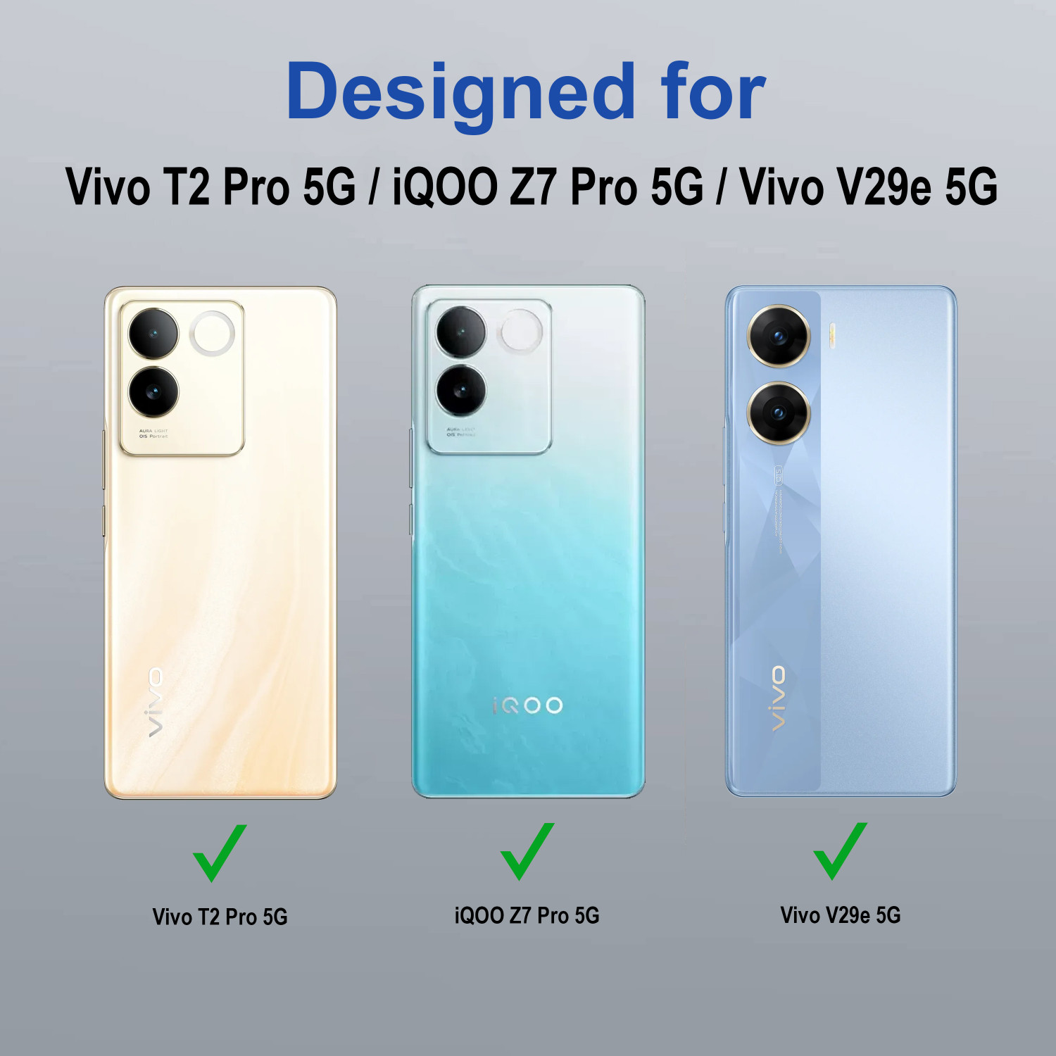 Image of GLOBAL NOMAD Back Cover for Vivo T2 Pro 5G (Transparent, Grip Case, Pack of: 1)