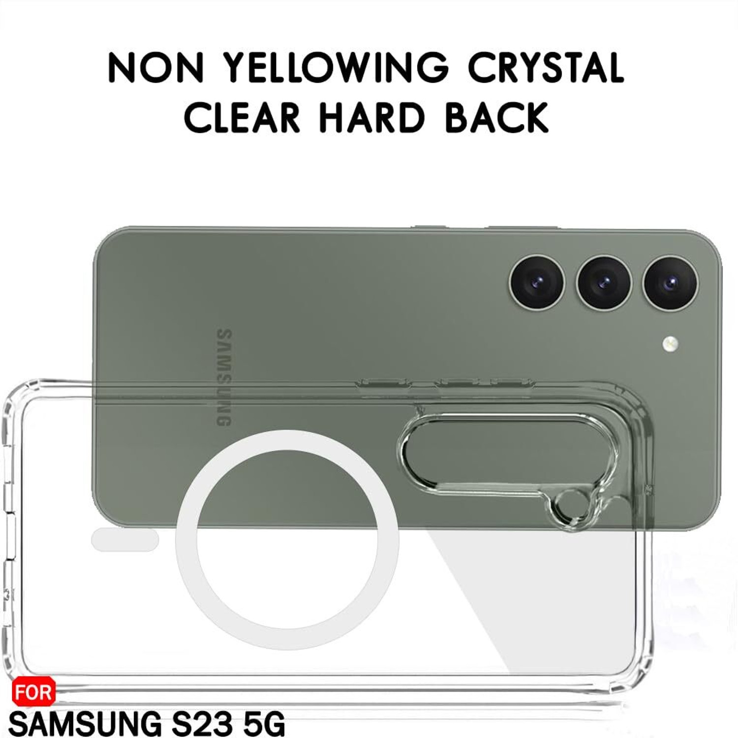Image of MobiCraft Zone Back Cover for S23 (Transparent, Magsafe, Silicon, Pack of: 1)