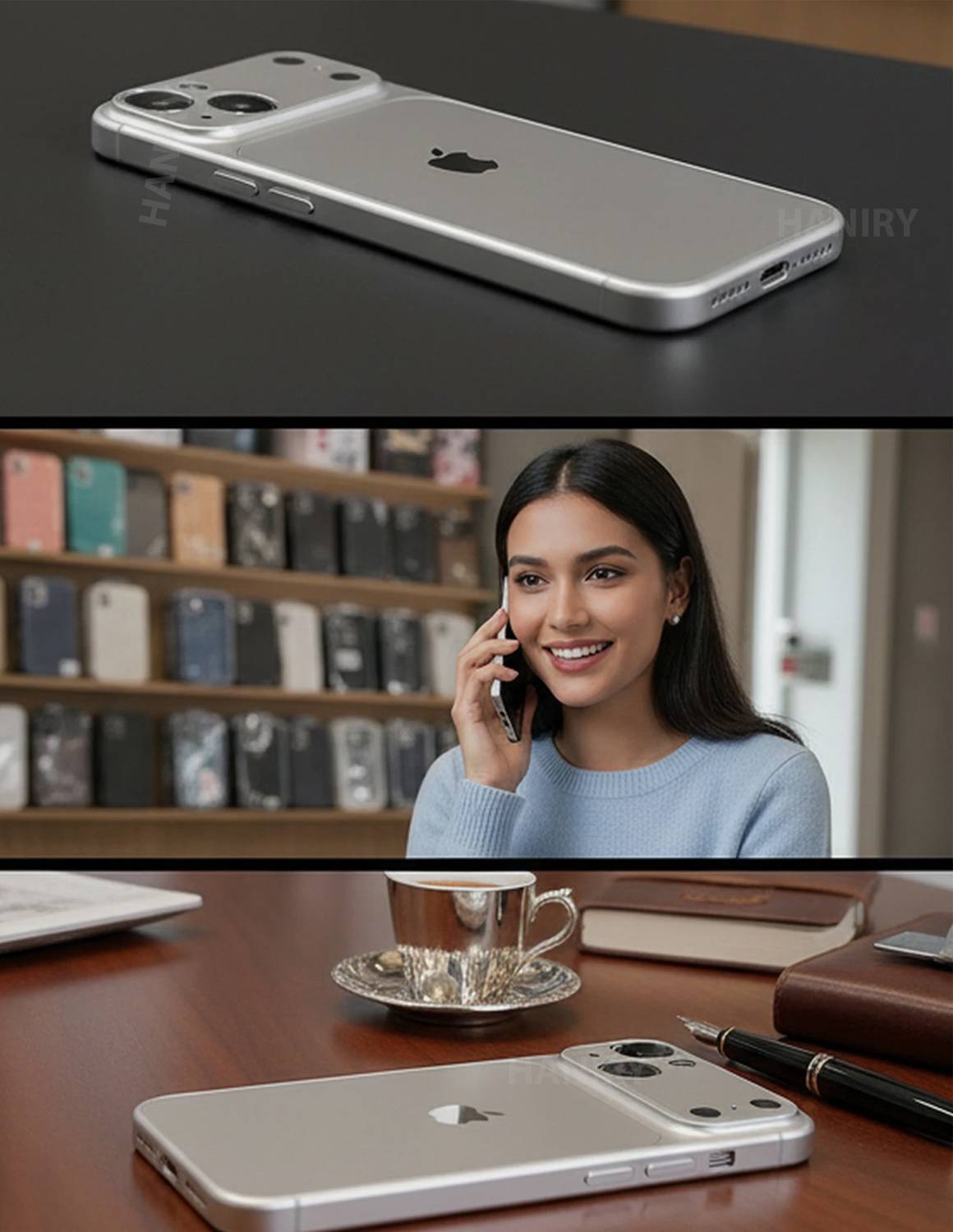HANIRY Back Cover for iPhone 13 Silver - Image 2