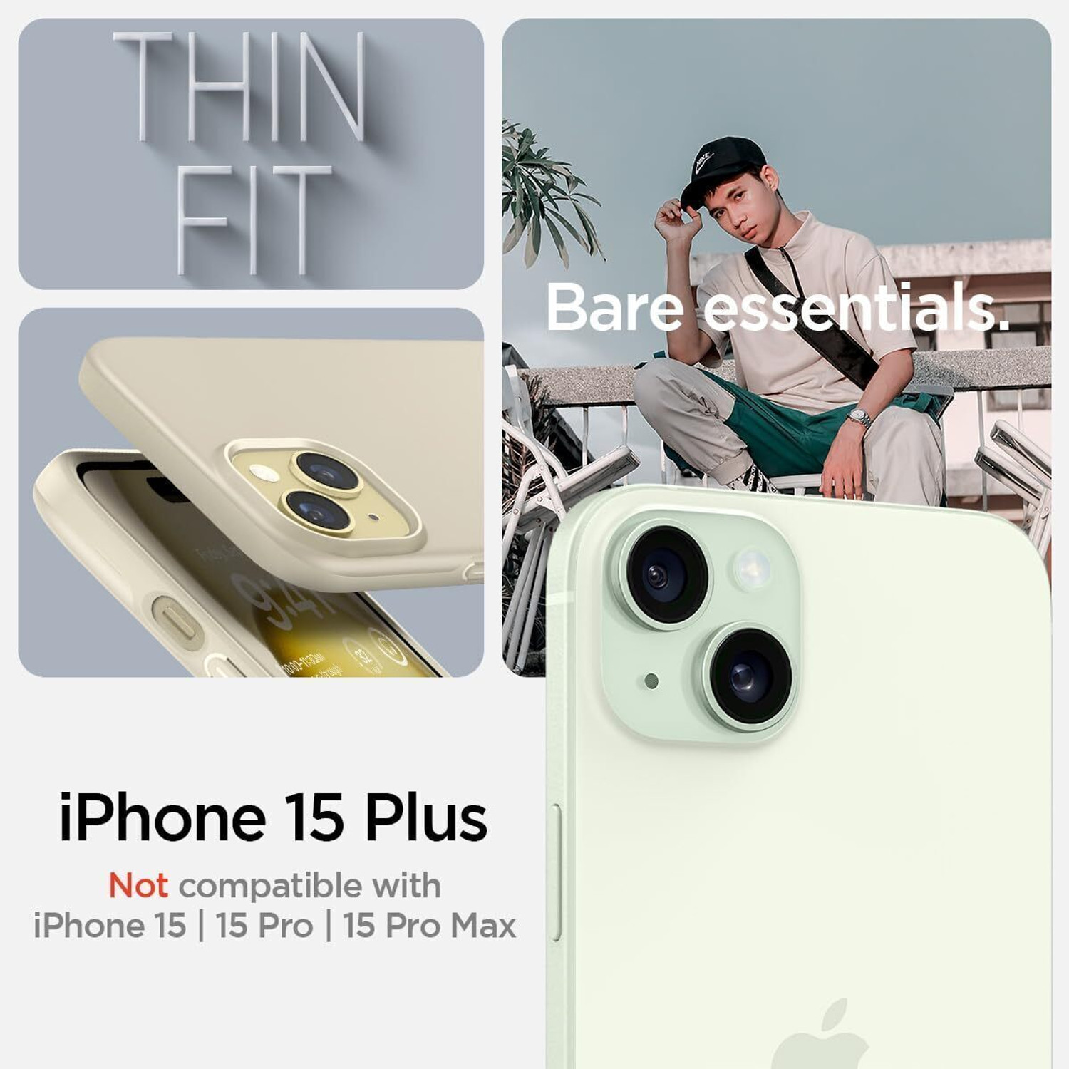 Image of Spigen Thin Fit Back Cover for Apple iPhone 15 Plus