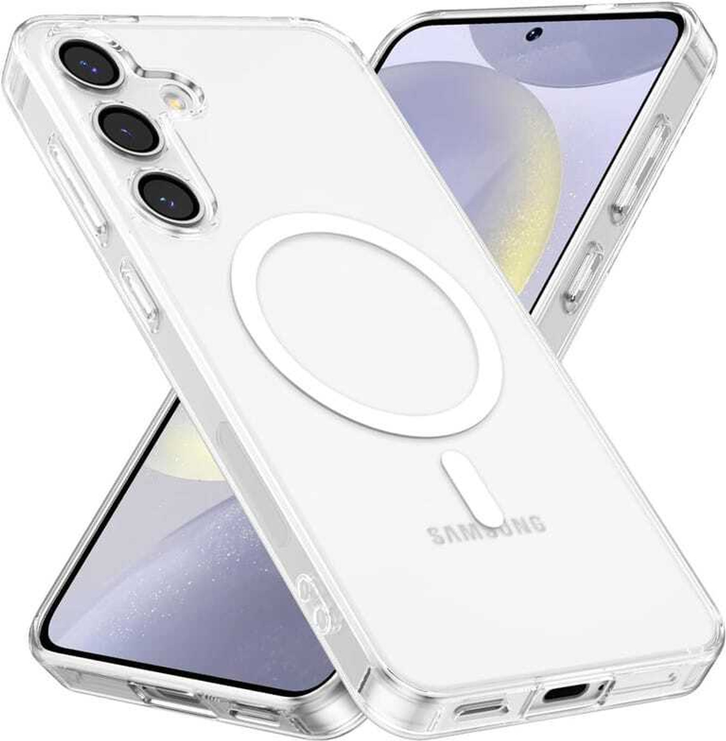 Image of GLOBAL ARHA Protective Case for Samsung Galaxy A35 5G Transparent MagSafe Mobile Back Cove| Wireless Charging|PC+TPU