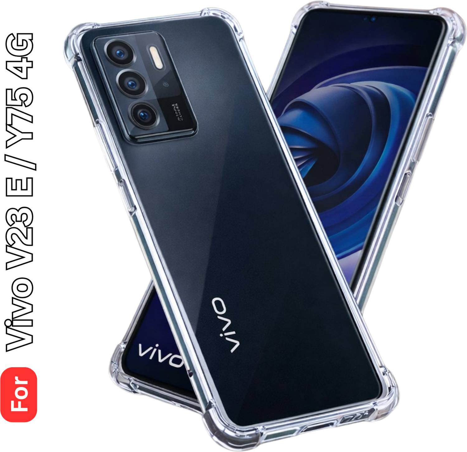 DELOX Back Cover for Vivo V23 E, Y75 4G