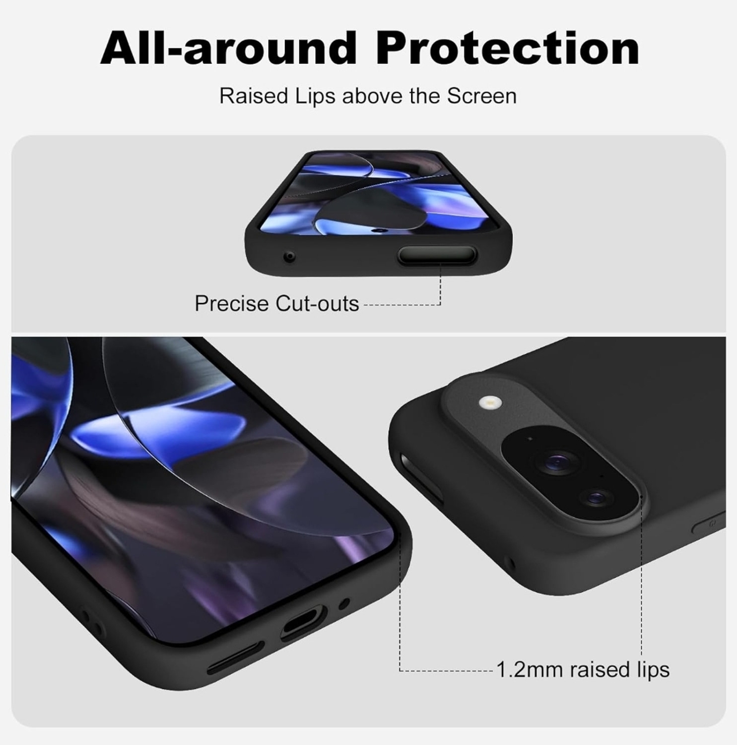 Image of arrise Back Cover for Google pixel 9 (Black, Grip Case, Silicon, Pack of: 1)