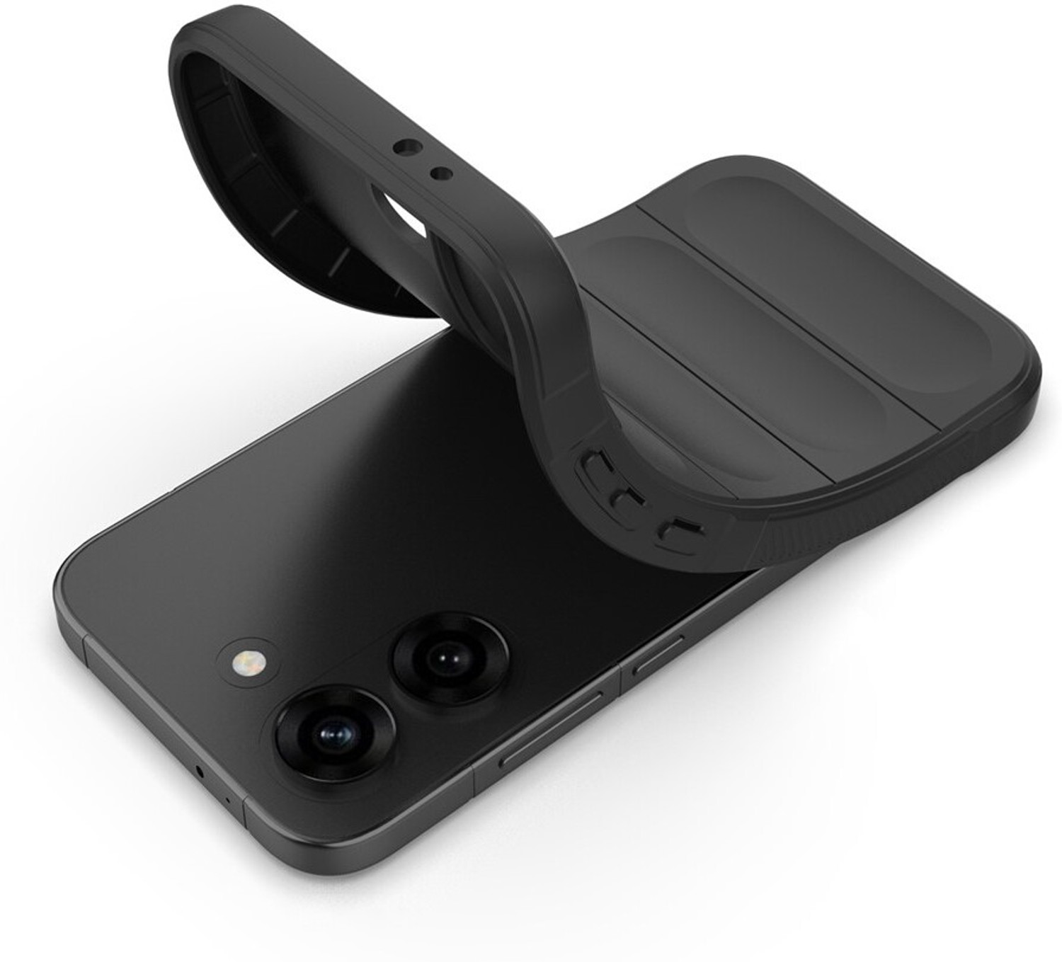 Image of Binzokase Back Cover for REDMI Turbo 5 (Black, 3D Case, Rubber, Pack of: 1)