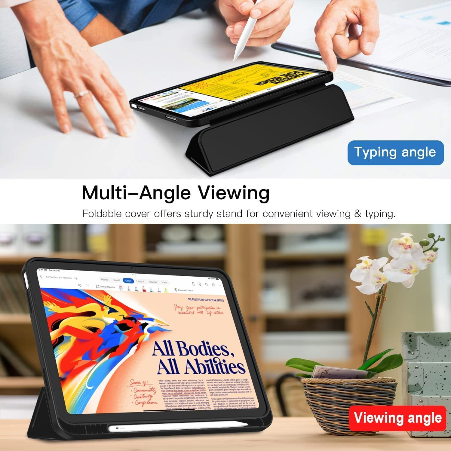 Image of Proelite Flip Cover for iPad (A16) 11th /10th Gen (2025 /2022) [Auto Sleep /Wake Cover] [Soft Flexible Case]