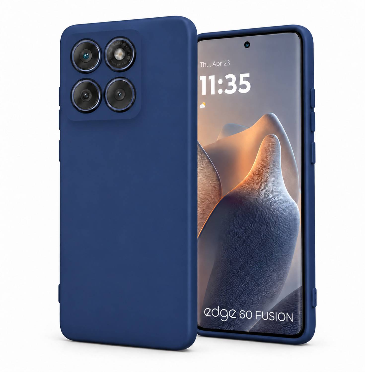 ArmourPro Back Cover for MOTOROLA Edge 60 Fusion 5G, Tuna Blue Solid Silicon Case