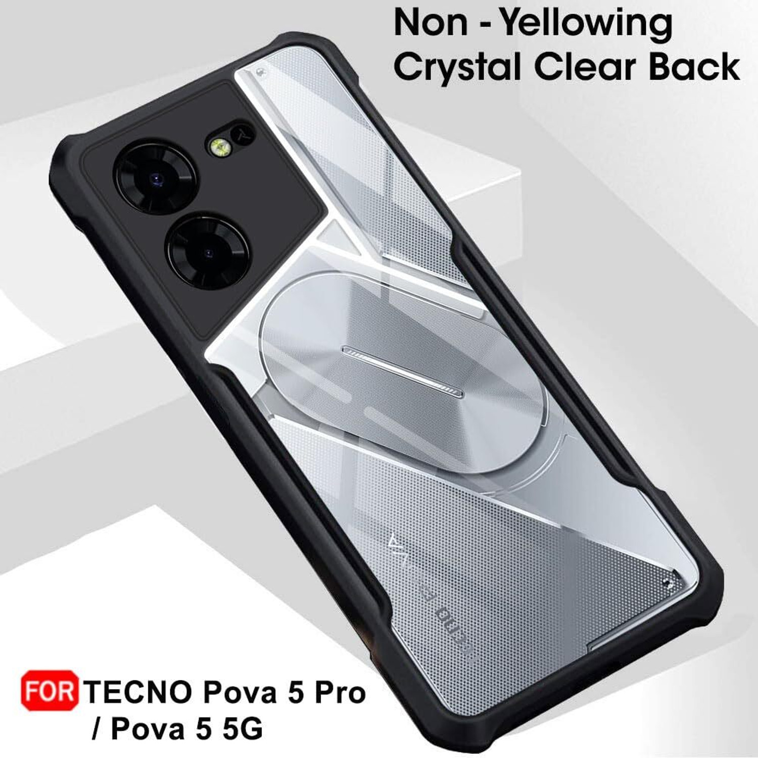 Image of MOBIDEER Back Cover for Transparent Hybrid Hard PC Back TPU Bumper