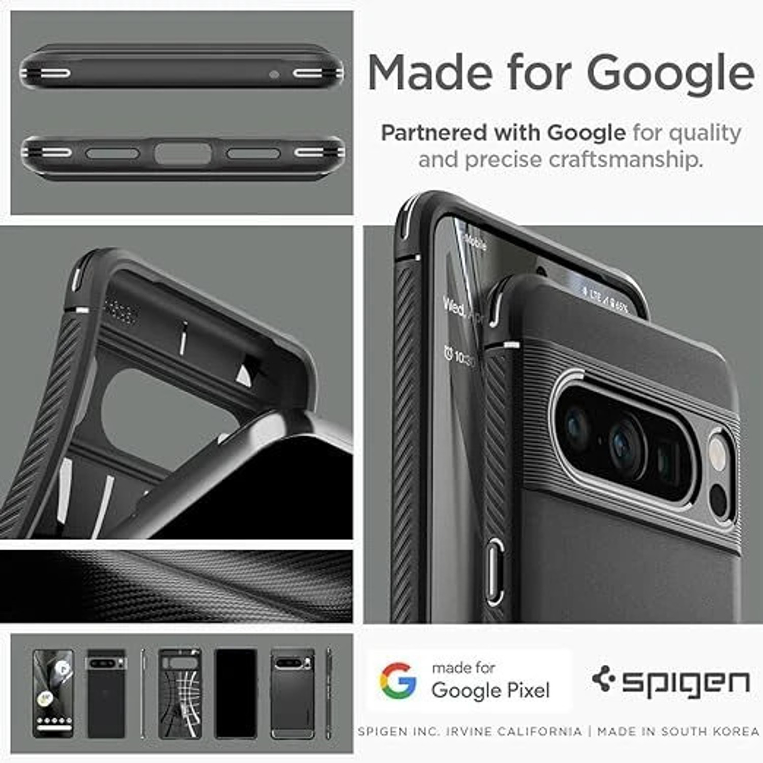 Image of Spigen Rugged Armor Back Cover for Pixel 8 Pro