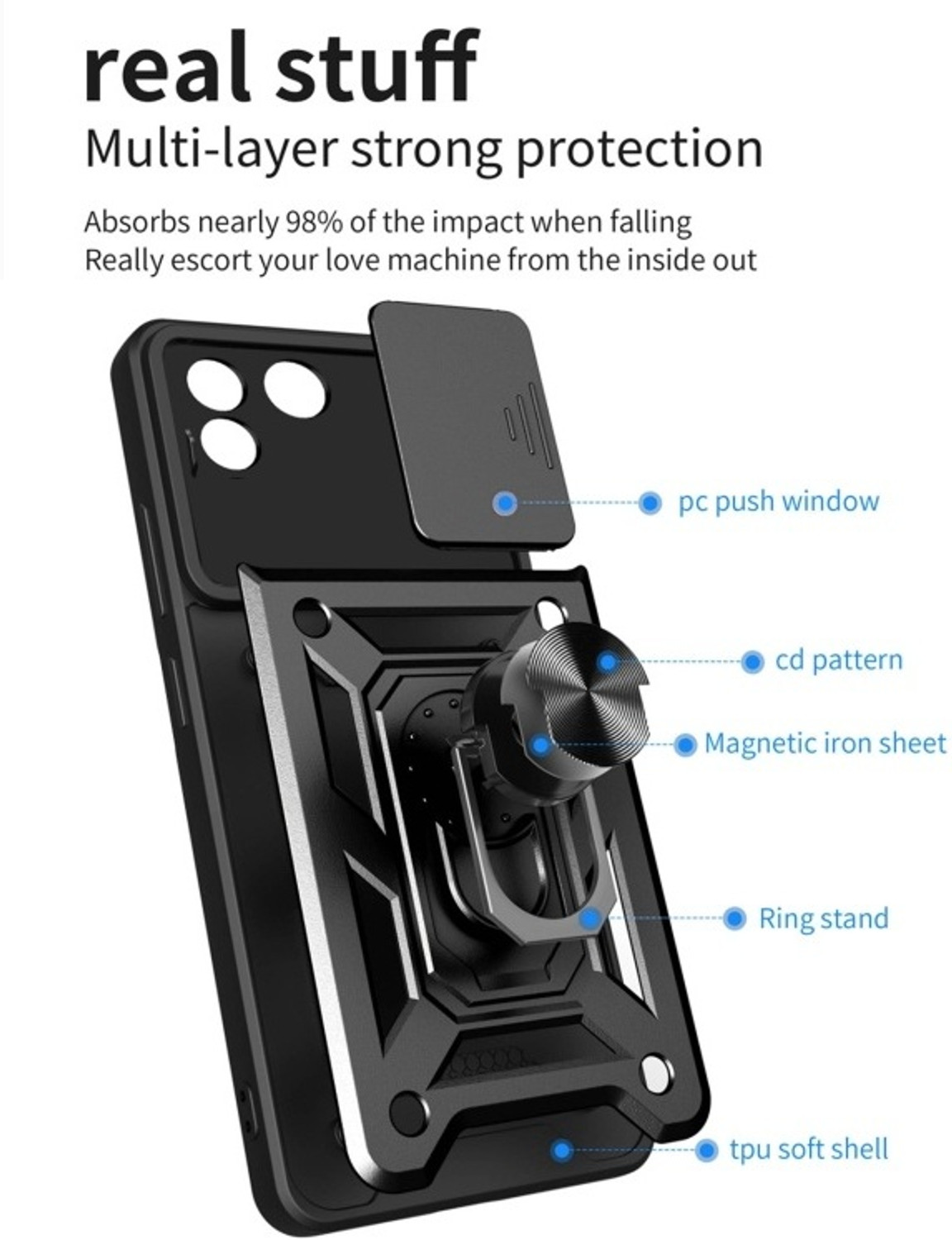 Image of RUNICHA Back Cover for IQOO Z7 Pro 5G