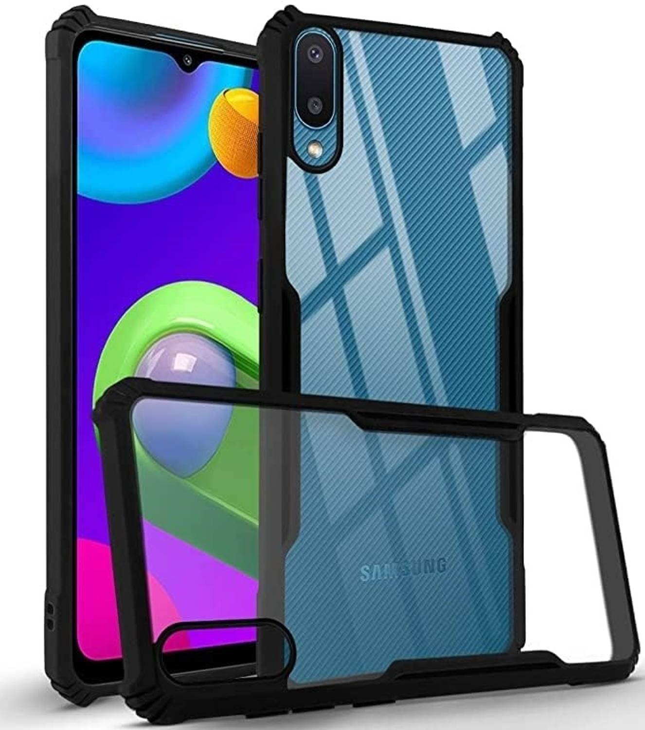 Plus Back Cover for Samsung Galaxy M02 Black - Image 1