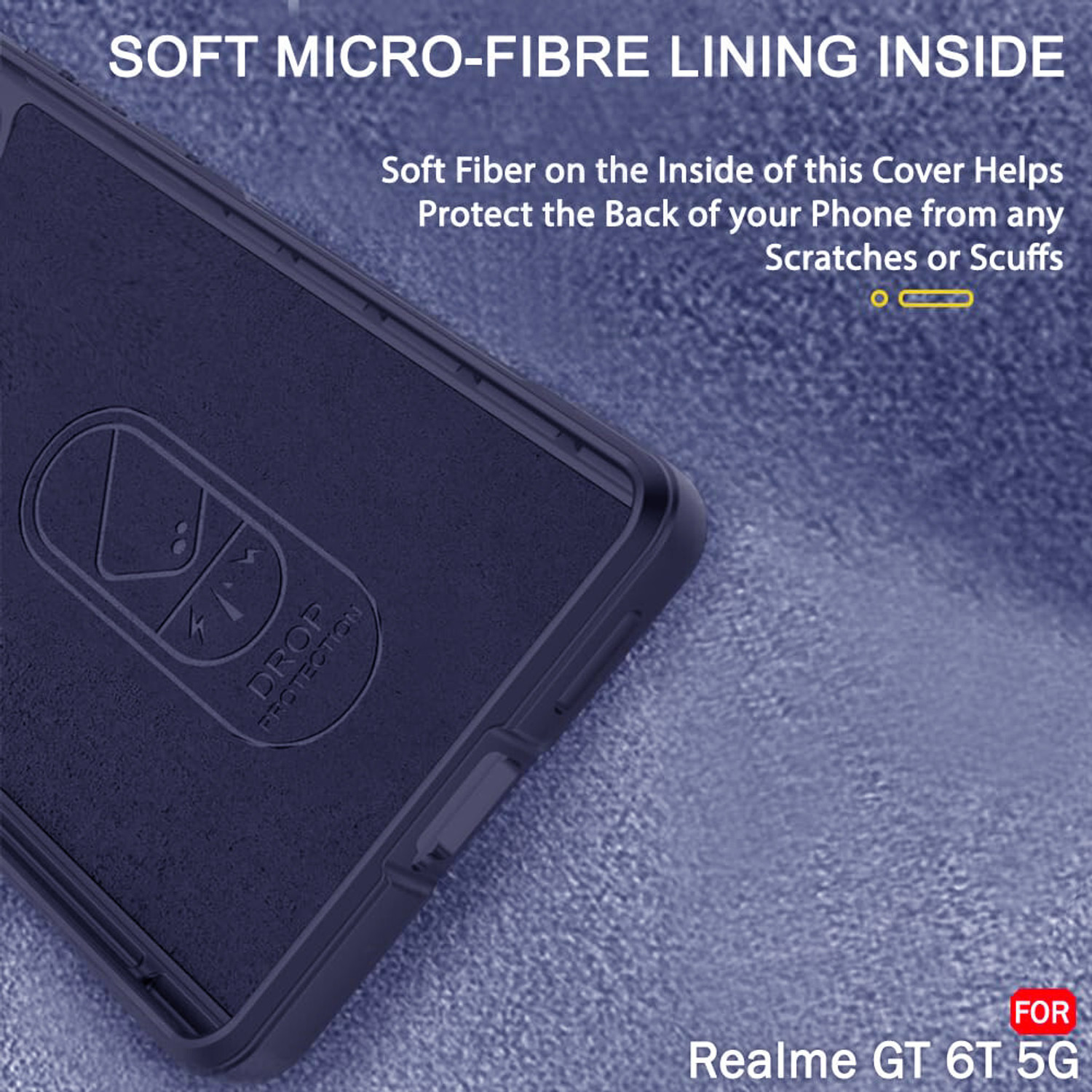 Image of Micvir Back Cover for Realme GT 6T 5G (Blue, 3D Case, Silicon, Pack of: 1)