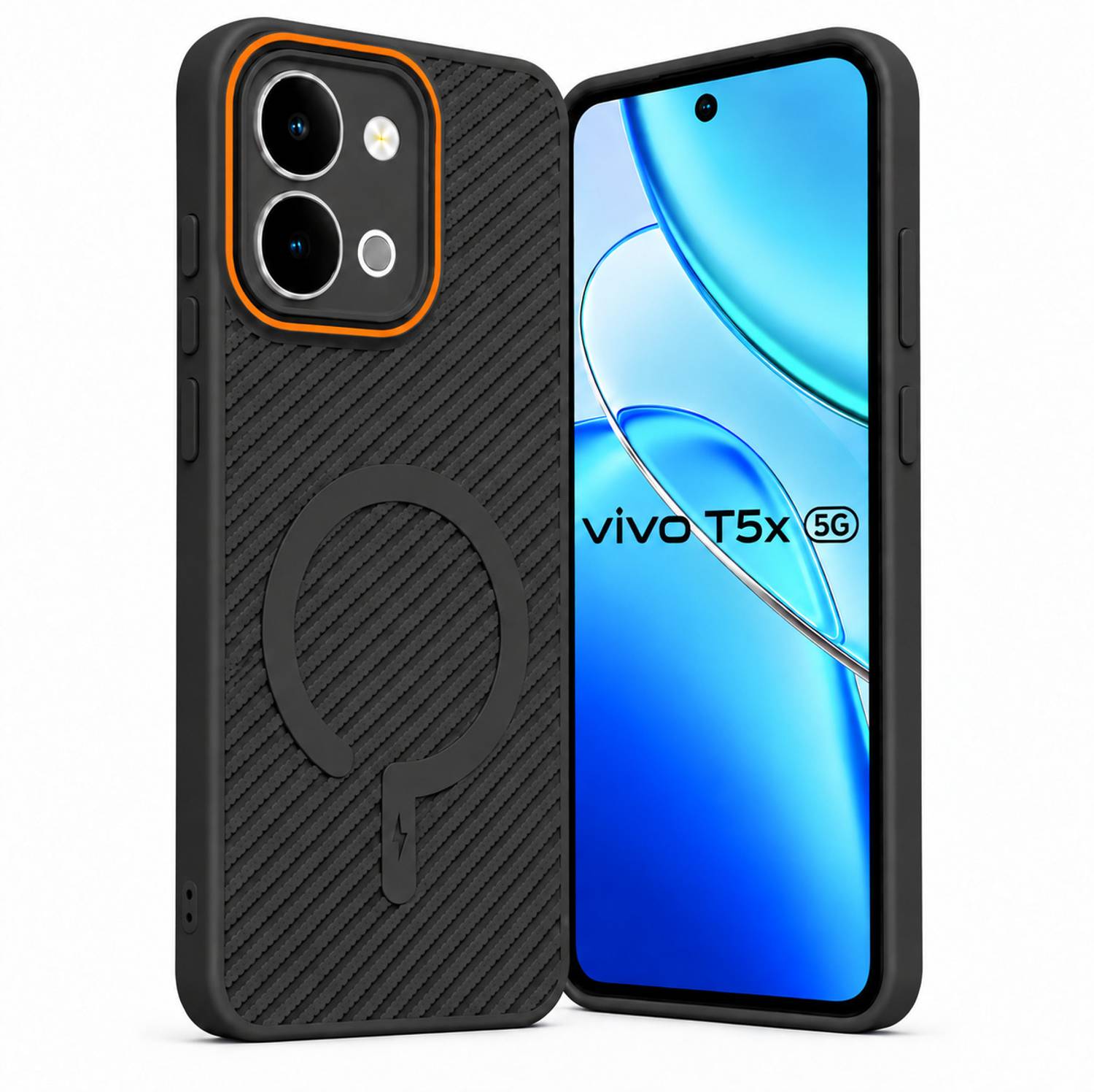 ArmourPro Back Cover for vivo T5X 5G, vivo T5X, iQOO Z11X 5G, Carbon Fiber Magsafe Case, y31t