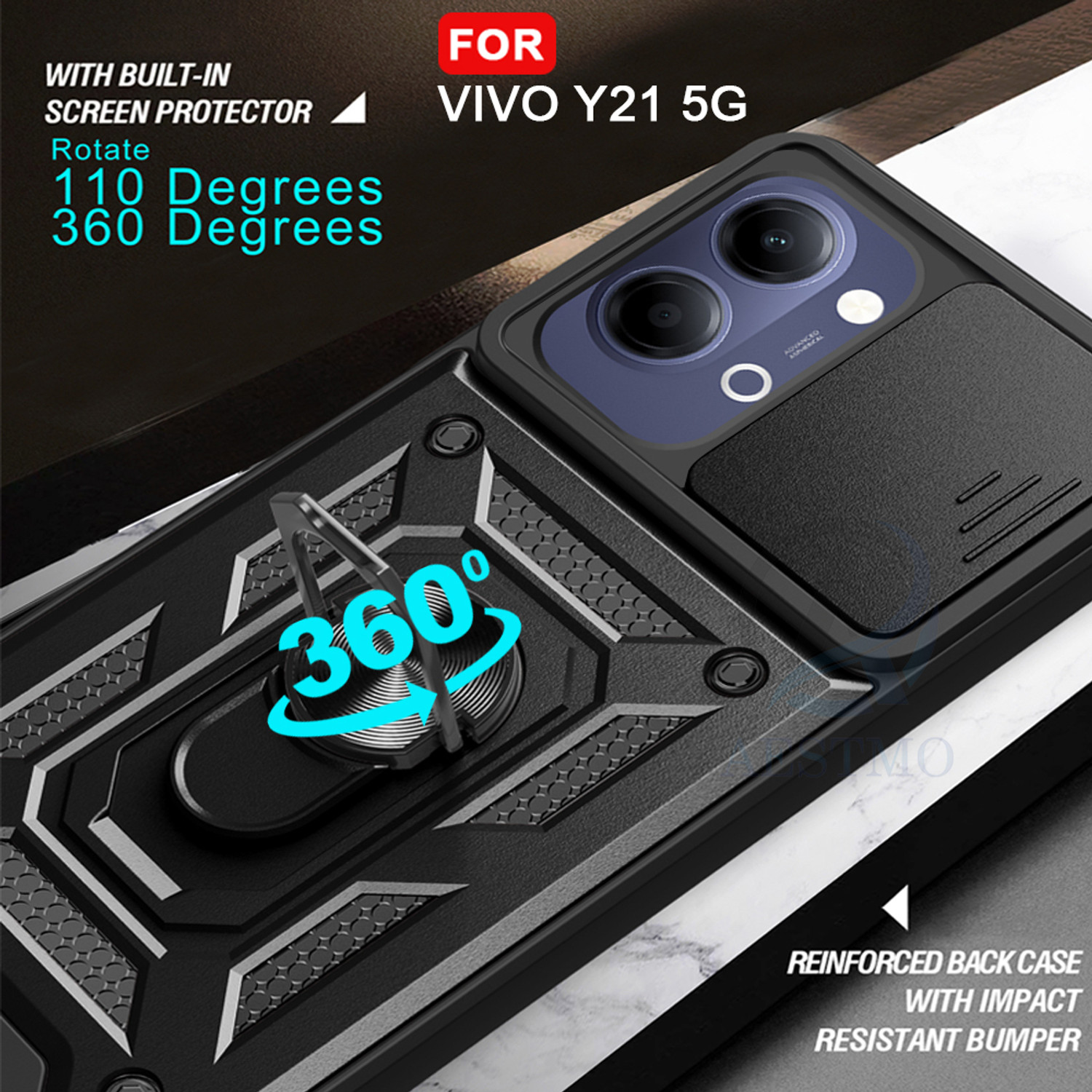 Image of AESTMO Back Cover for Vivo Y21 5G