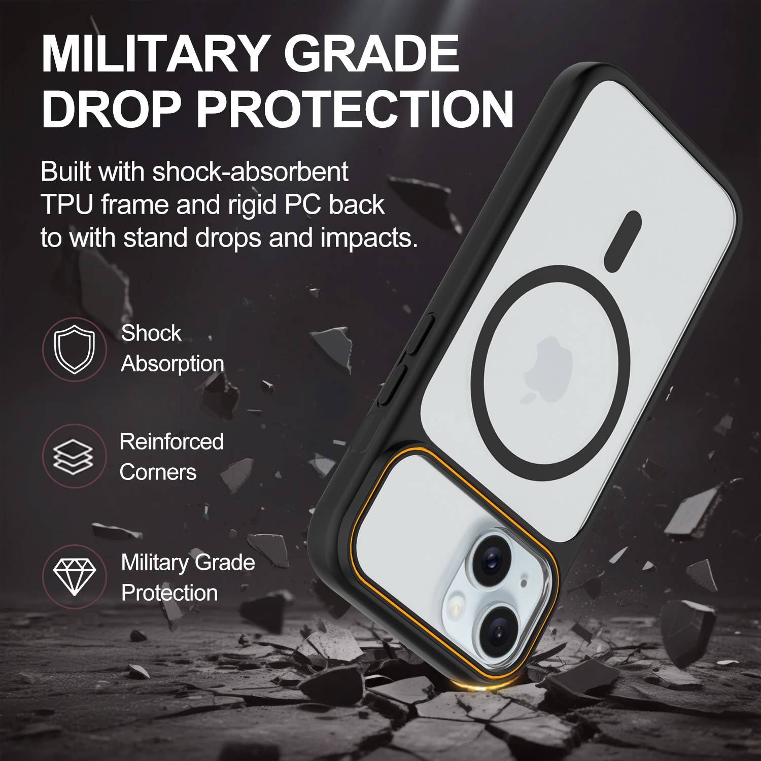 KartV Back Cover for iPhone 15 Black - Image 3