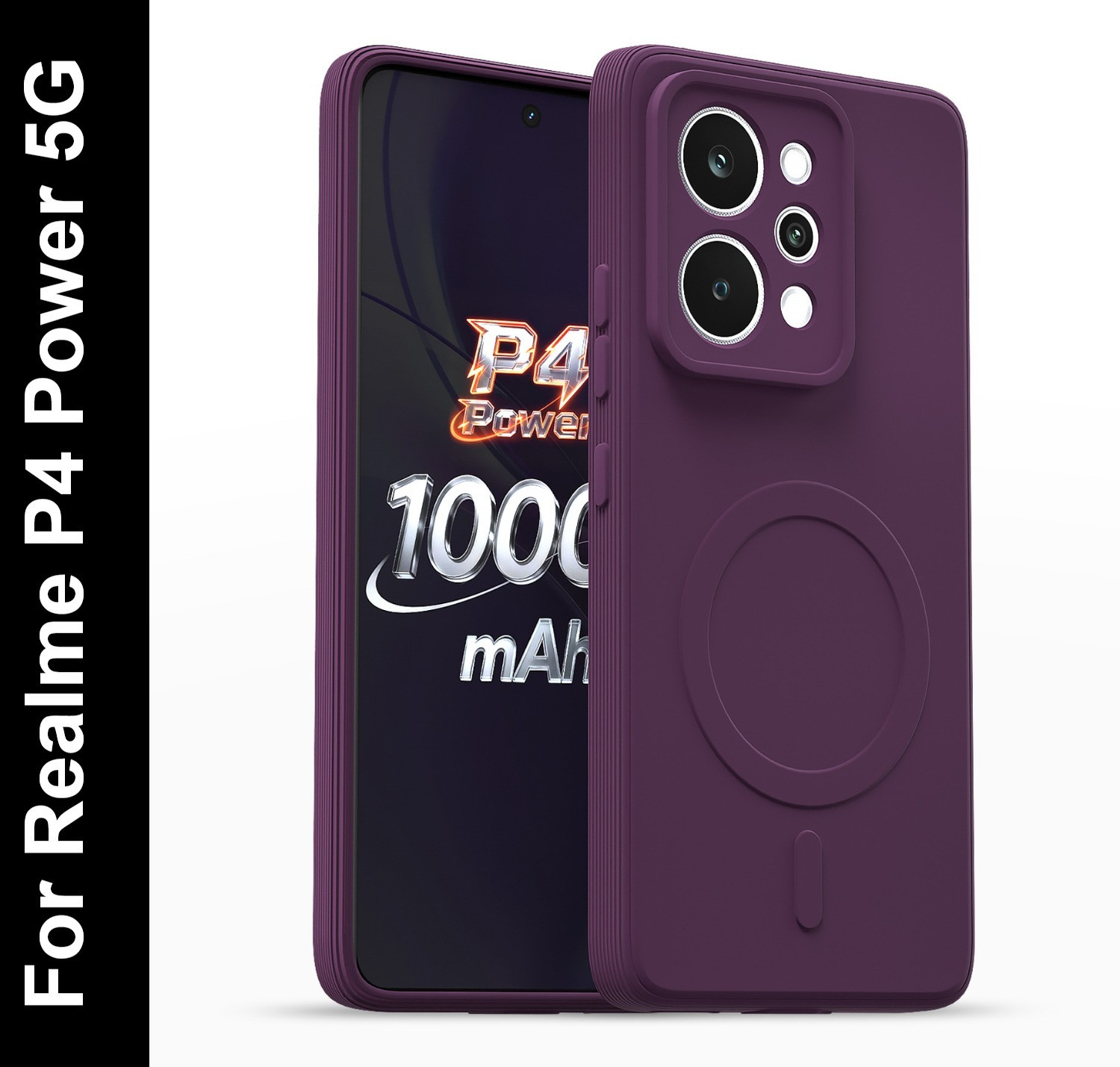 Image of Flipkart SmartBuy Back Cover for Realme P4 Power 5G (Purple, Grip Case, Silicon, Pack of: 1)