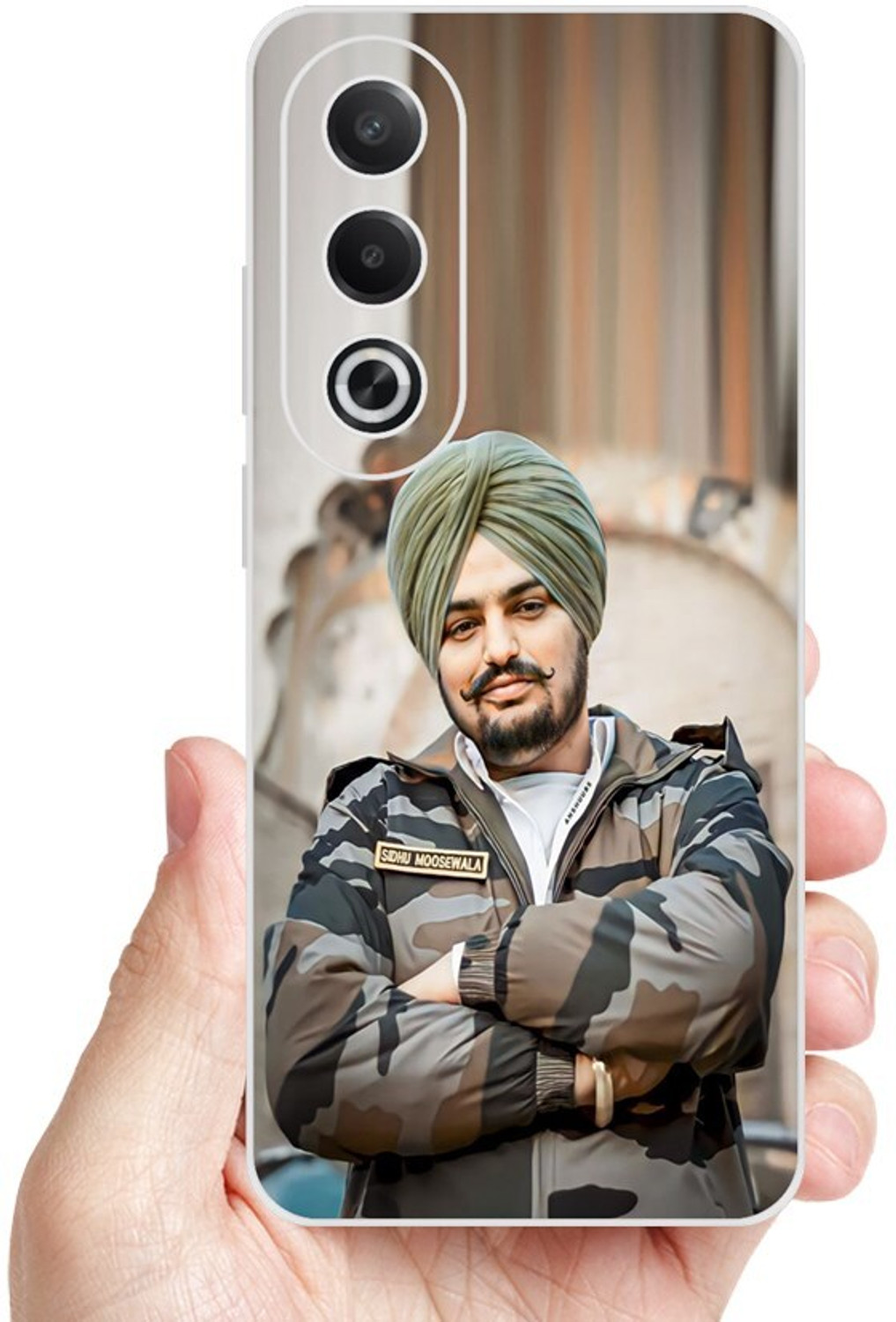 Image of PHONE WALEY.COM Back Cover for Oppo K12x 5G,CPH2667,SIDHU MOSE WALA,SINGER,PUNJABI SINGER,RAPPER (Khaki, Flexible, Silicon, Pack of: 1)