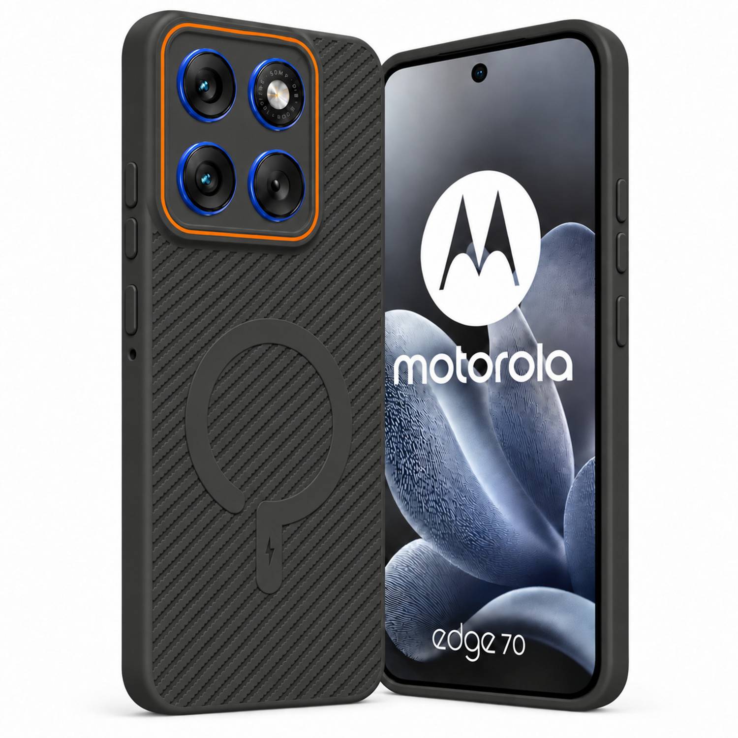 ArmourPro Back Cover for MOTOROLA Edge 70 5G, Moto Edge 70, Carbon Fiber Magsafe Case
