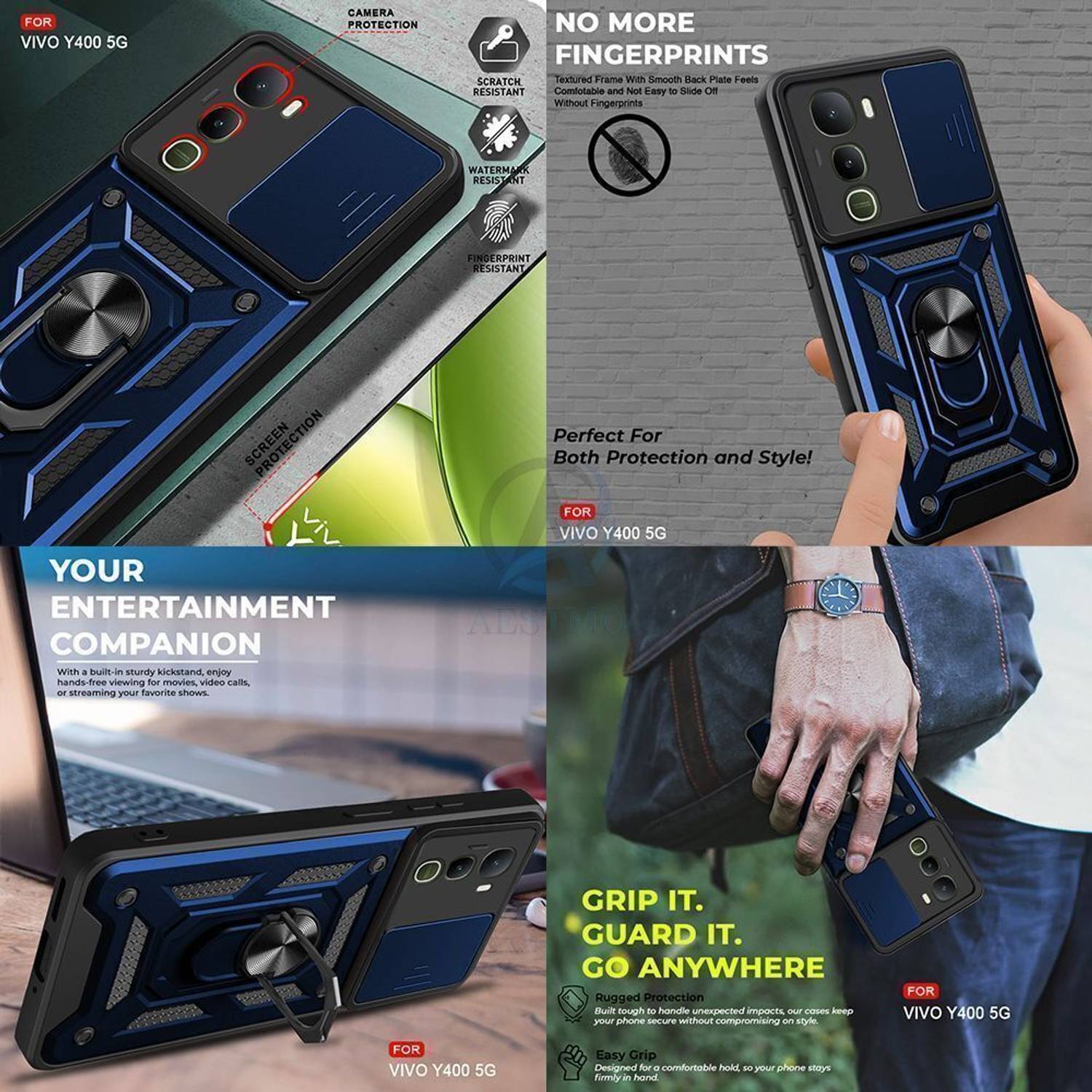 KaseMast Back Cover for vivo Y400 5G (Blue) - Image 5