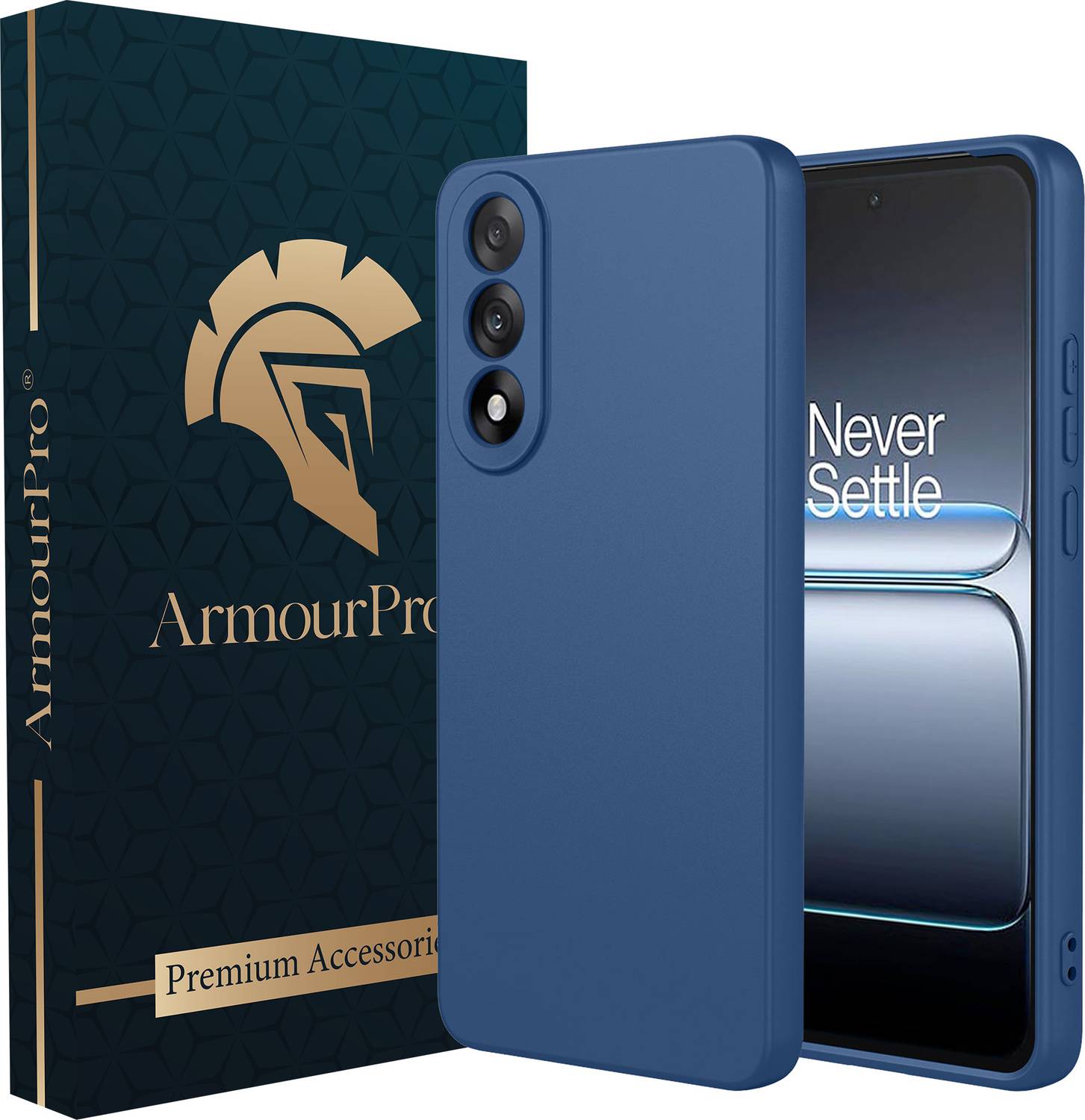 ArmourPro Back Cover for OnePlus Nord 5 5G, Nord 5, Dark Blue Solid Silicon Case