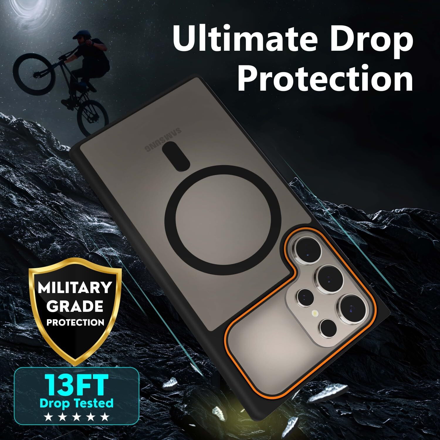 Image of AIBEX Back Cover for Samsung S23 Ultra 5G | Slim Shockproof Back Cover with Camera Lens Protection