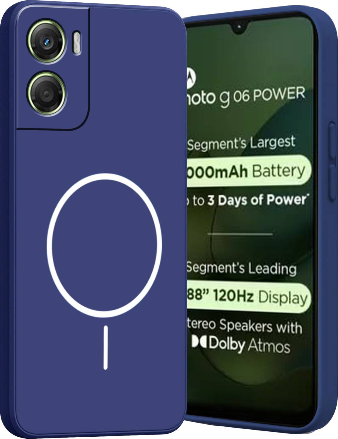 Ascensify Back Cover for Motorola Moto G06 Power Soft Silicone, Flexible, Slim Case with Printed Ring Design