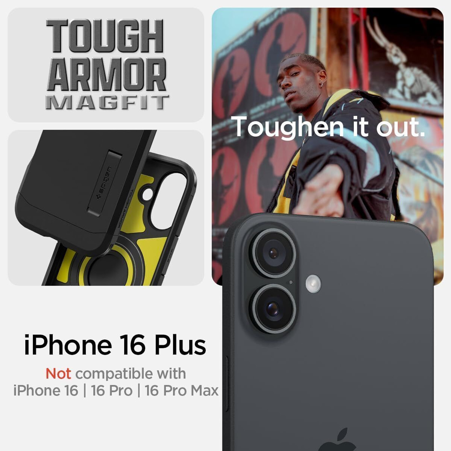 Image of Spigen Tough Armor (AI) MagFit Back Cover for iPhone 16 Plus