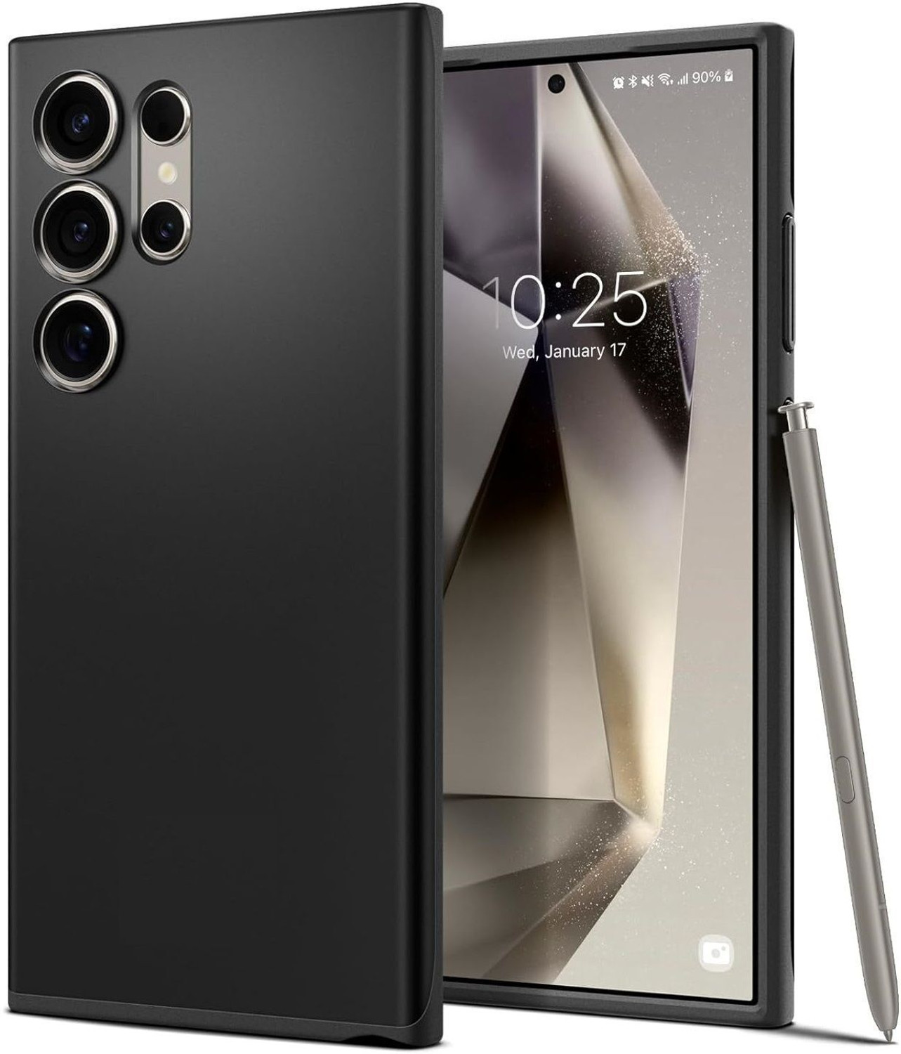 Image of GDBUY Back Cover for SAMSUNG Galaxy S25 Ultra 5G (Black, Grip Case, Rubber, Pack of: 1)