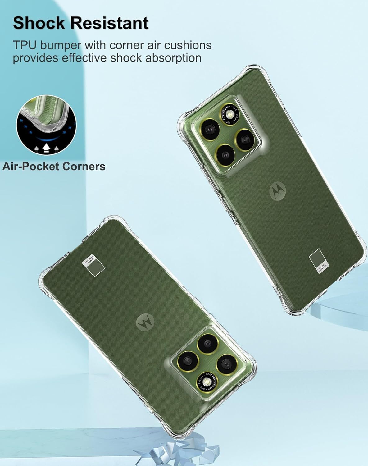 Image of FABEKEE Back Cover for Motorola Moto Edge 70 Fusion 5G Back Case Cover Shockproof Transparent Back Cover