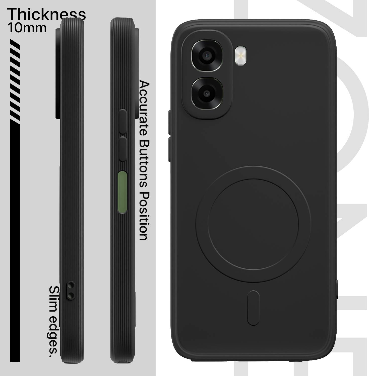 Pikkme Back Cover for Oppo A6x 5G Black - Image 3