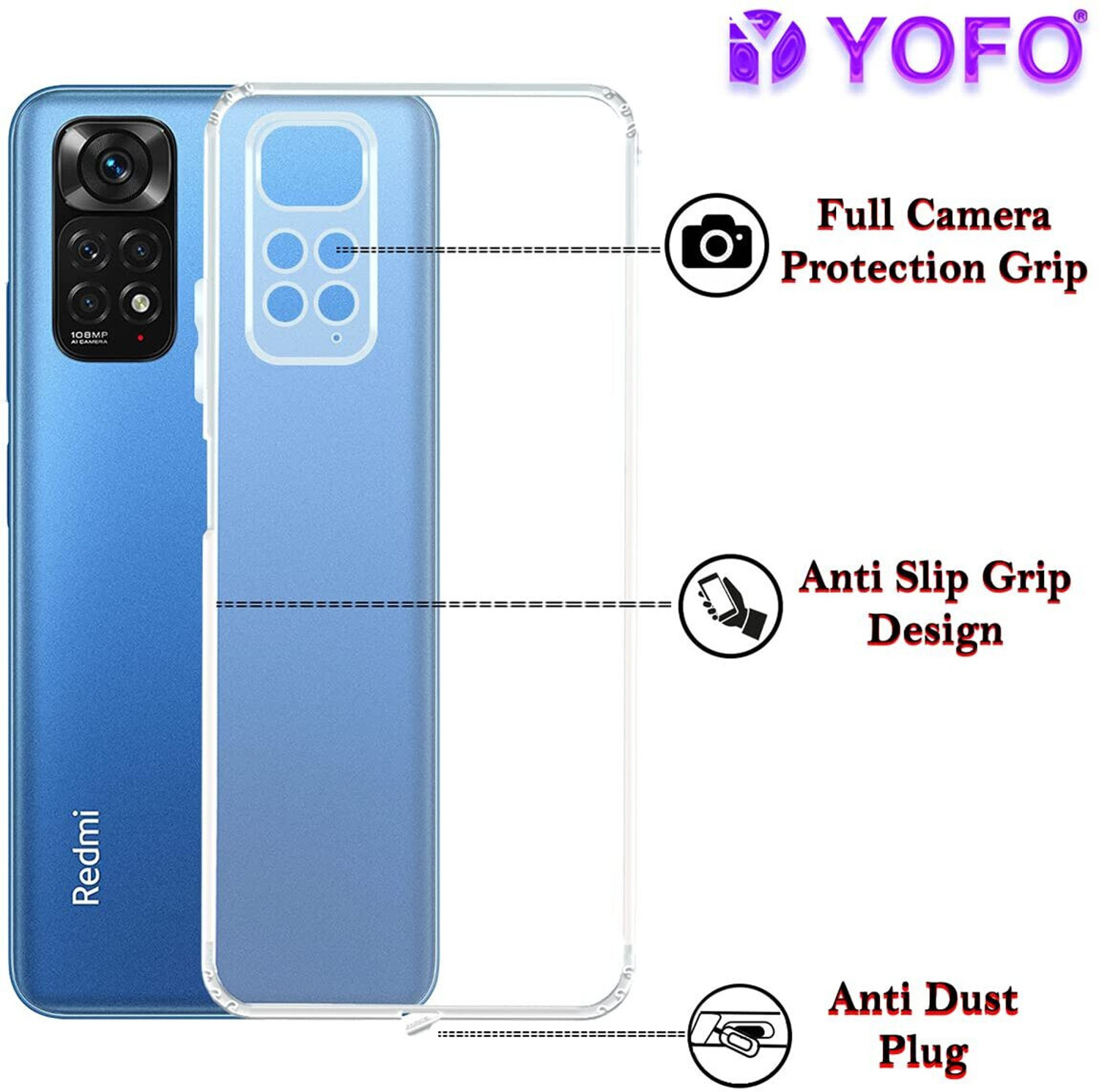 Image of YOFO Back Cover for Redmi Note 11 (4G), Redmi Note 11s (4G)