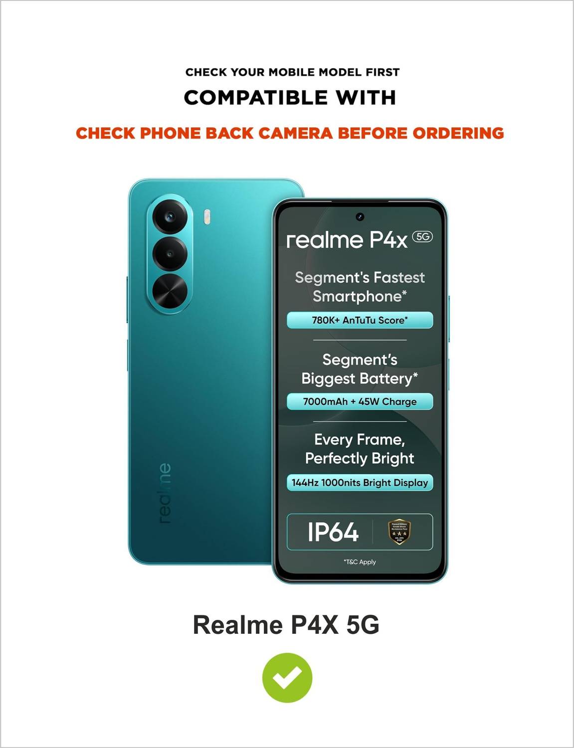 SBMS Back Cover for Realme P4X 5G Brown - Image 5