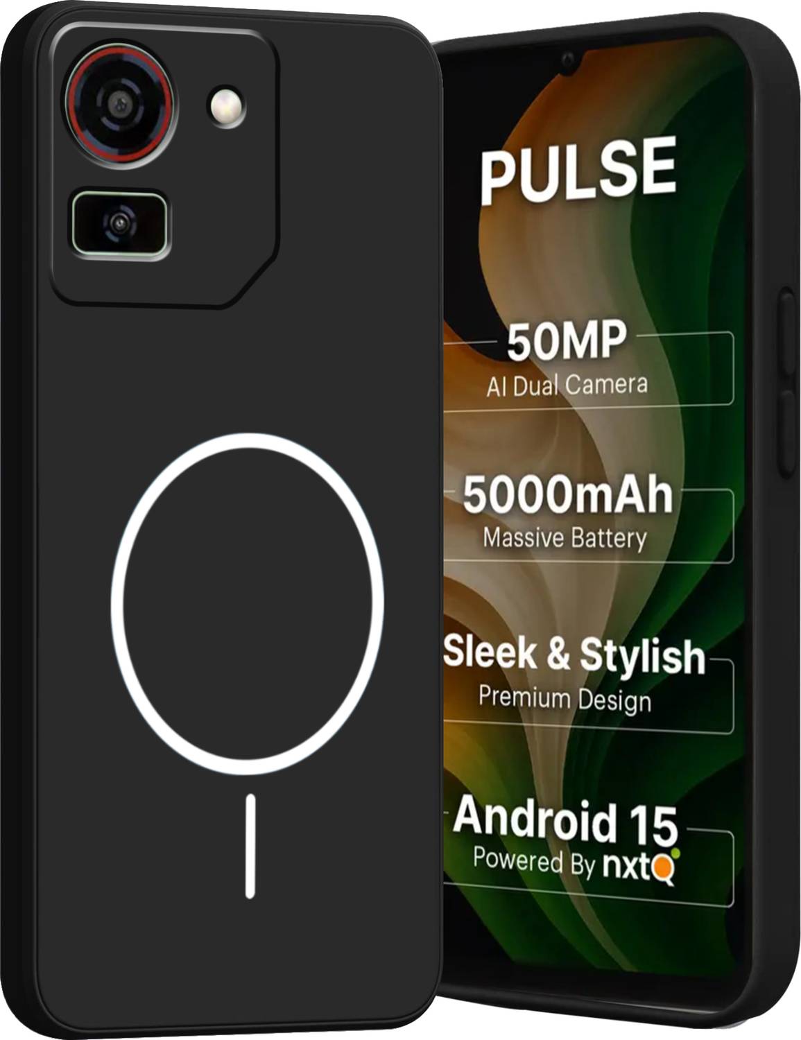 Ascensify Back Cover for Ai+ Pulse Soft Silicone, Flexible, Slim Case with Printed Ring Design