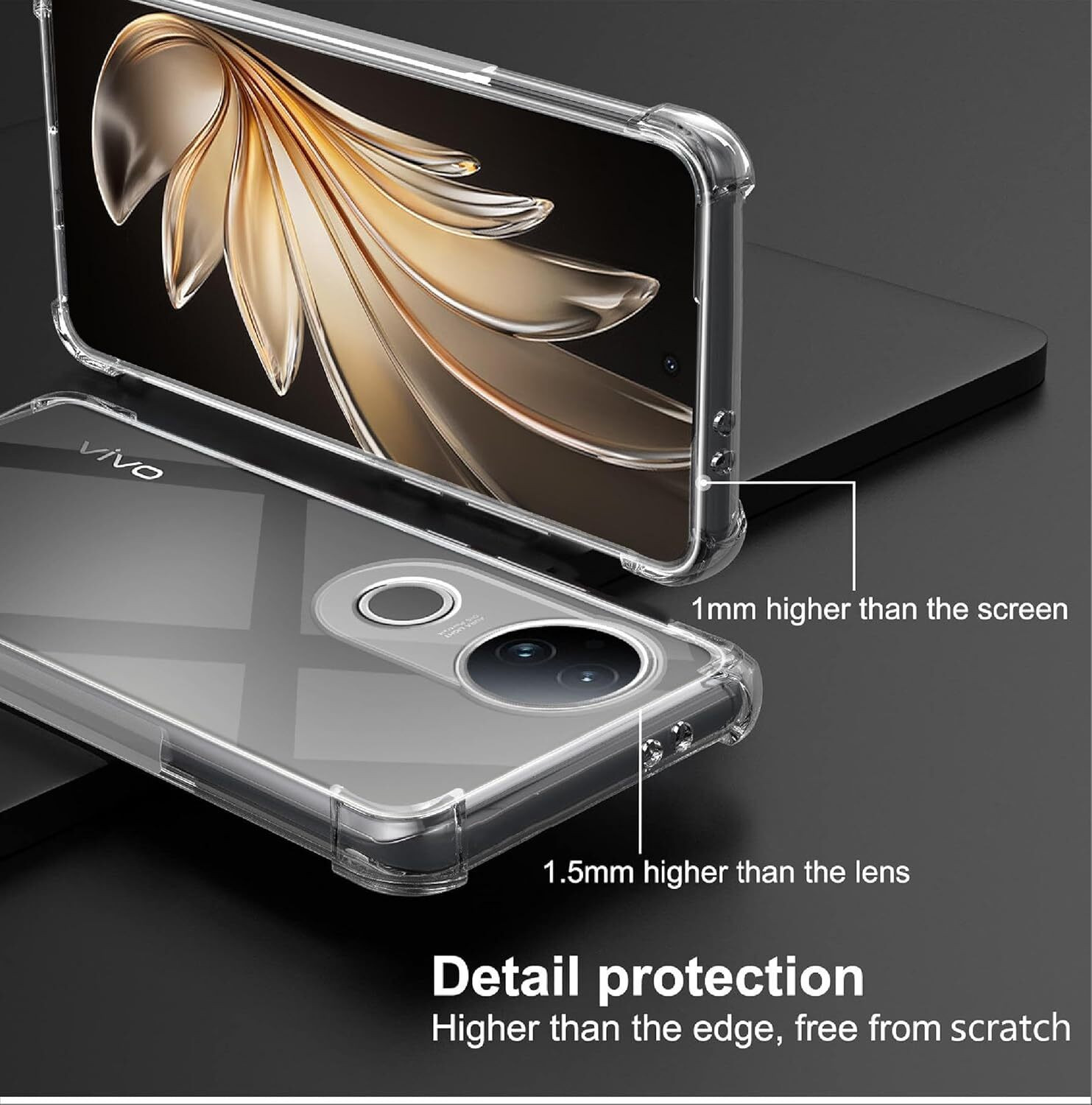 Image of CLOYAAR Back Cover for iQOO Z10R 5G Bumper Silicon Transparent Case