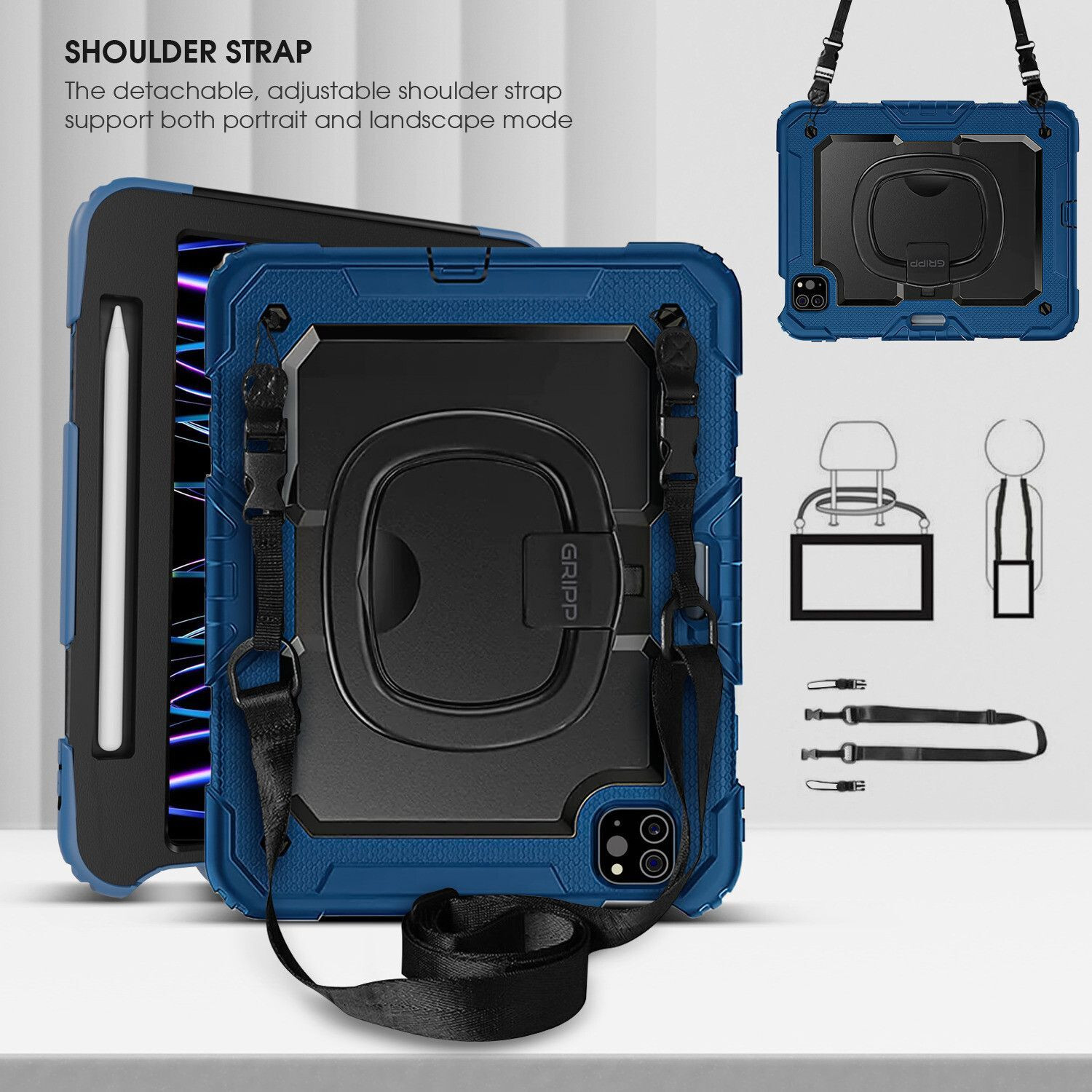 Image of Gripp Bumper Case for iPad Pro 11 inch (3rd /4th Gen), iPad Air 11 inch (M2 /M3 /M4), iPad Air 10.9 inch (4th /5th Gn)