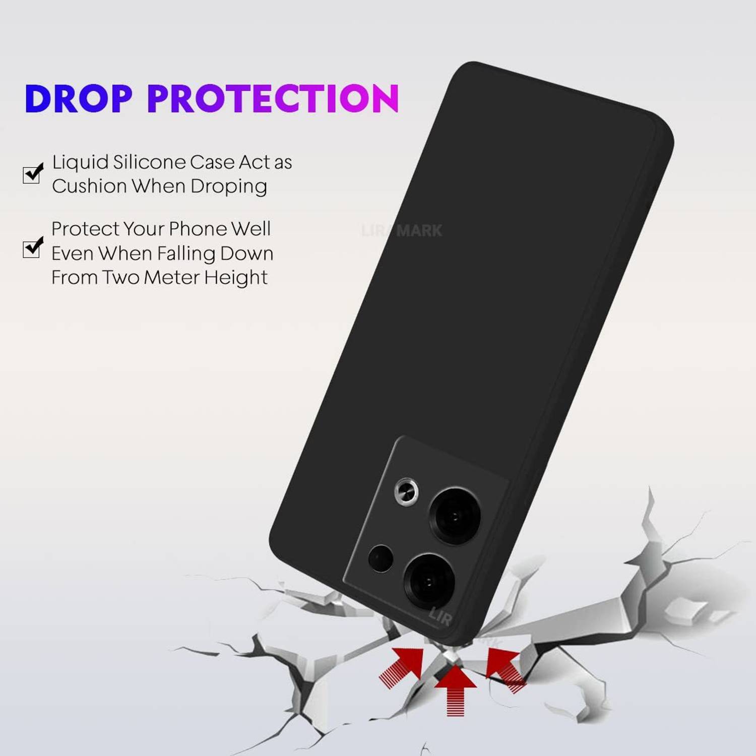 GOKEN Cover Per Oppo Reno8 5G – Custodia Ibrida TPU/PC Con Supporto Magnetico E Anello 360° – Antiurto Militare, Nero - 4