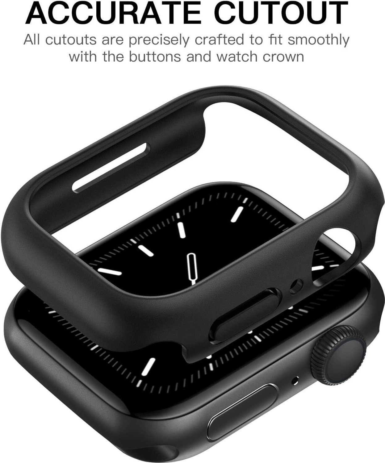 Image of iWishKart Edge To Edge Screen Guard for Apple Watch Series 8 41 mm, Watch Series 9 /8 /7 41mm, Smart Watch & Tempered Glass NOT included | Bumper Case Cover WITHOUT SCREEN GLASS | For Men and Women
