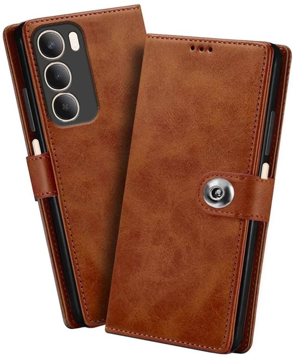 BINTAGE Flip Cover for Realme RMX3945 / Narzo 80Lite 5G | Vegan Leather | Magnetic | Stand | Wallet Case