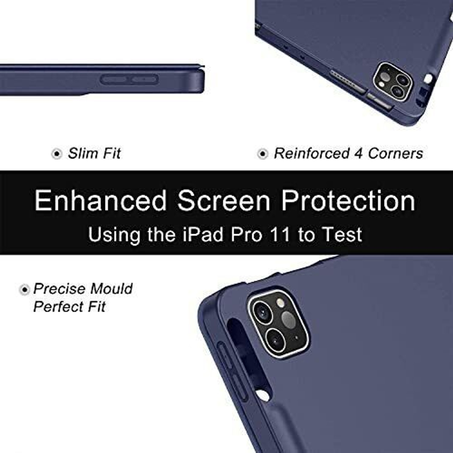 Image of Proelite Flip Cover for Apple iPad Pro 11 inch 2022 /2021 4th /3rd Gen [Auto Sleep /Wake Cover] [Pencil Holder]