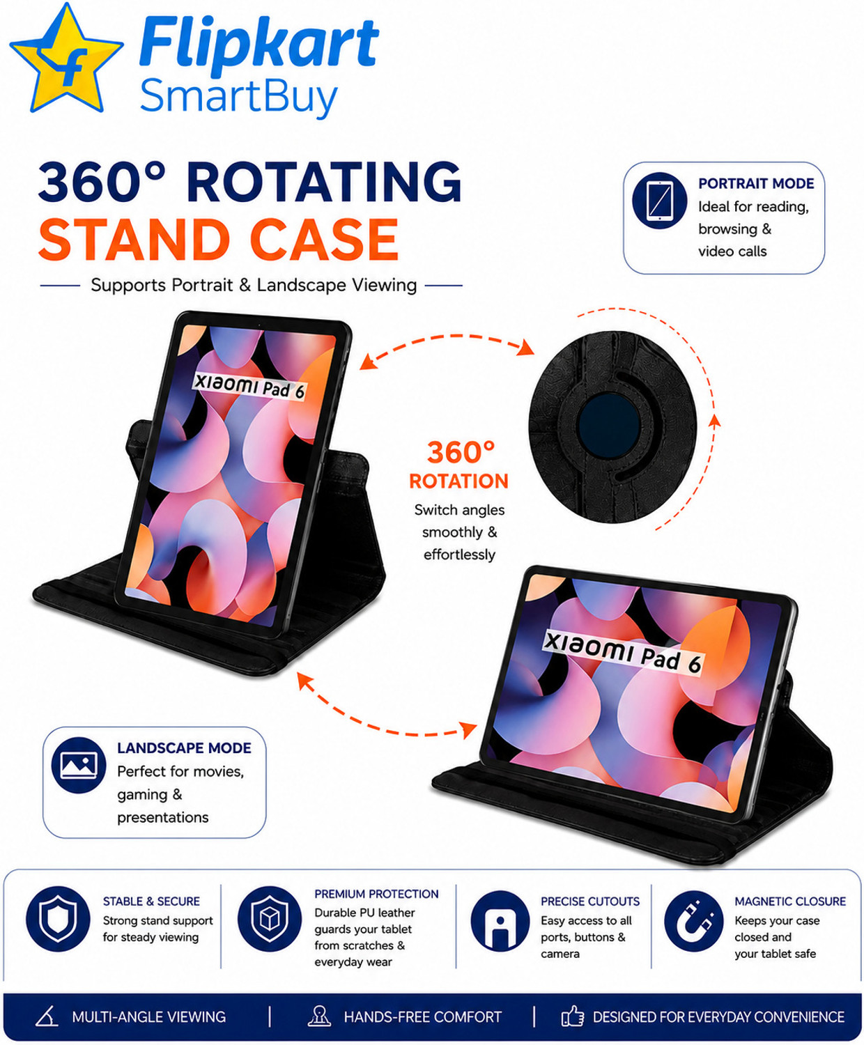 Image of Flipkart SmartBuy Flip Cover for Xiaomi Mi Pad 6 11 inch Tablet case perfect fit