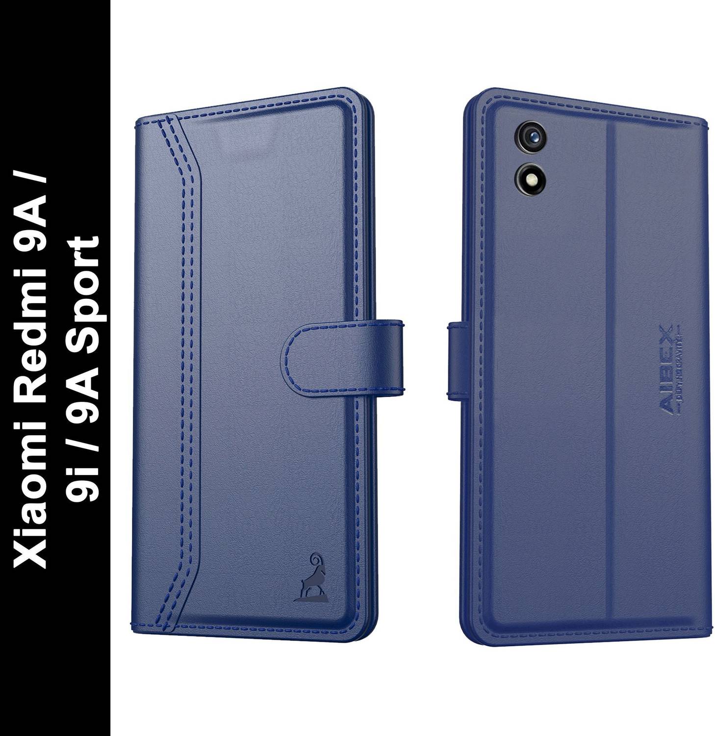 AIBEX Flip Cover for Redmi 9A / Redmi 9i / Redmi 9A Sport|Premium Leather Finish|Magnetic Closure|Kickstand