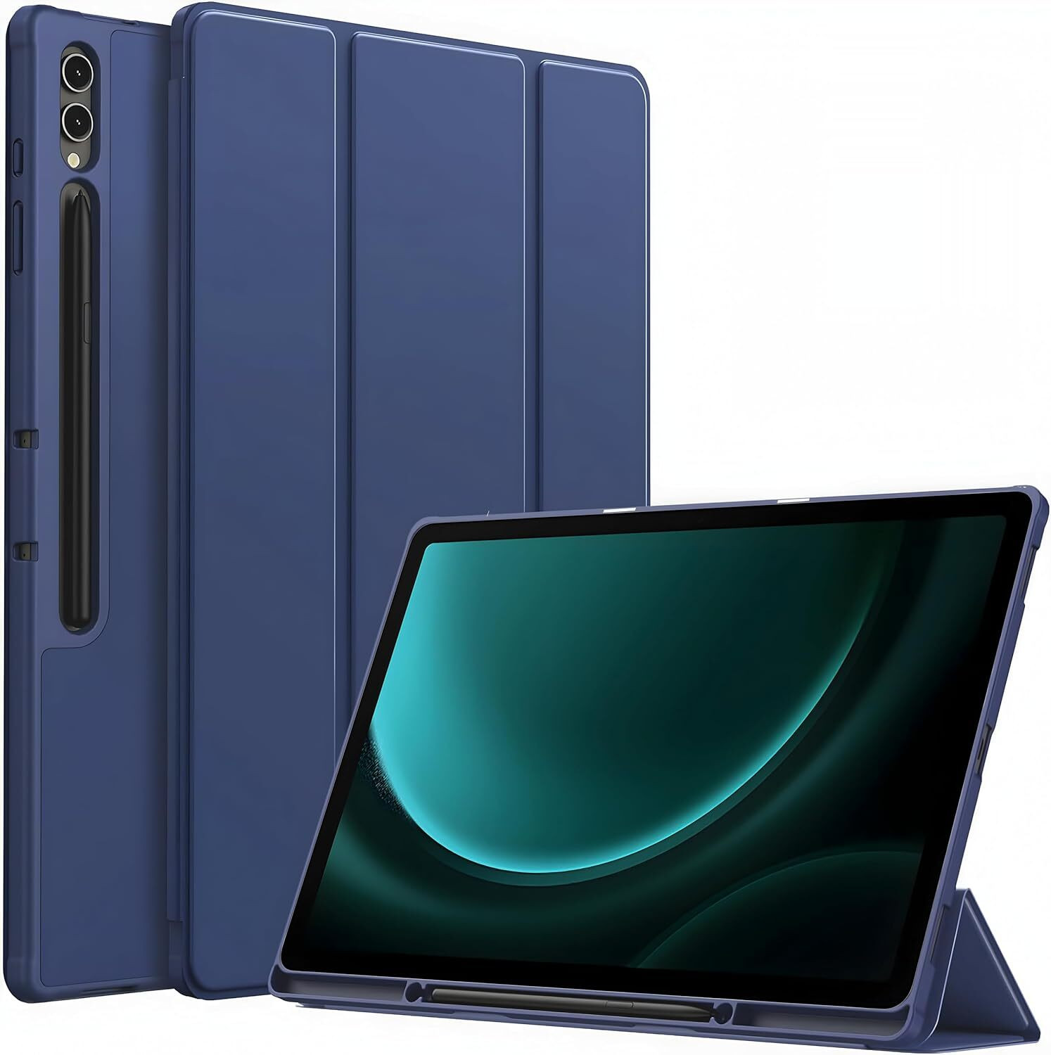 Image of Proelite Flip Cover for Galaxy Tab S9 FE Plus /S9 Plus /S10+ 12.4 inch Cover, Soft Flexible Flip Case with S Pen Holder