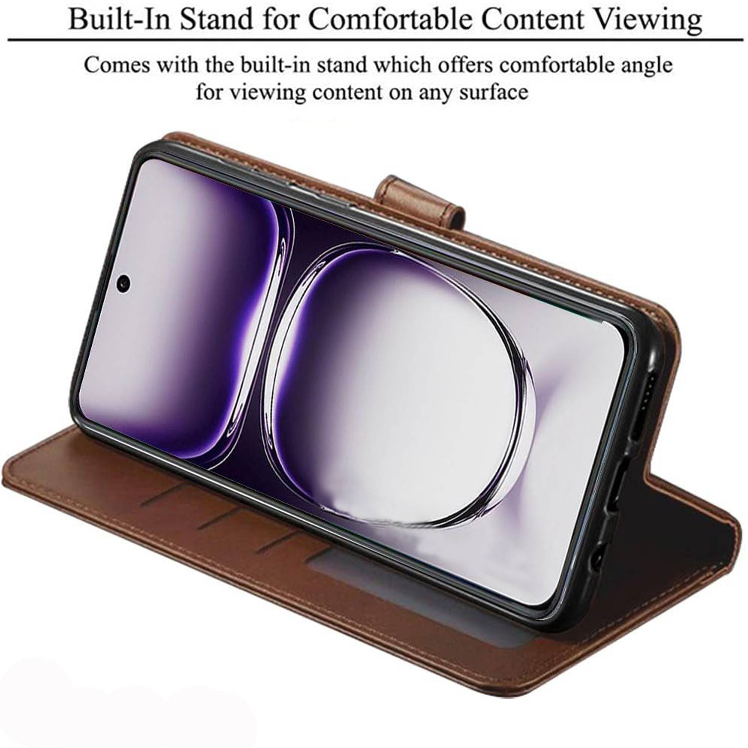 Acquista Per OPPO Reno 12 Pro Custodia in pelle PU di lusso Custodia per telefono per OPPO Reno 12Pro Cover posteriore con protezione completa in silicone opaco in Italia a partire da
