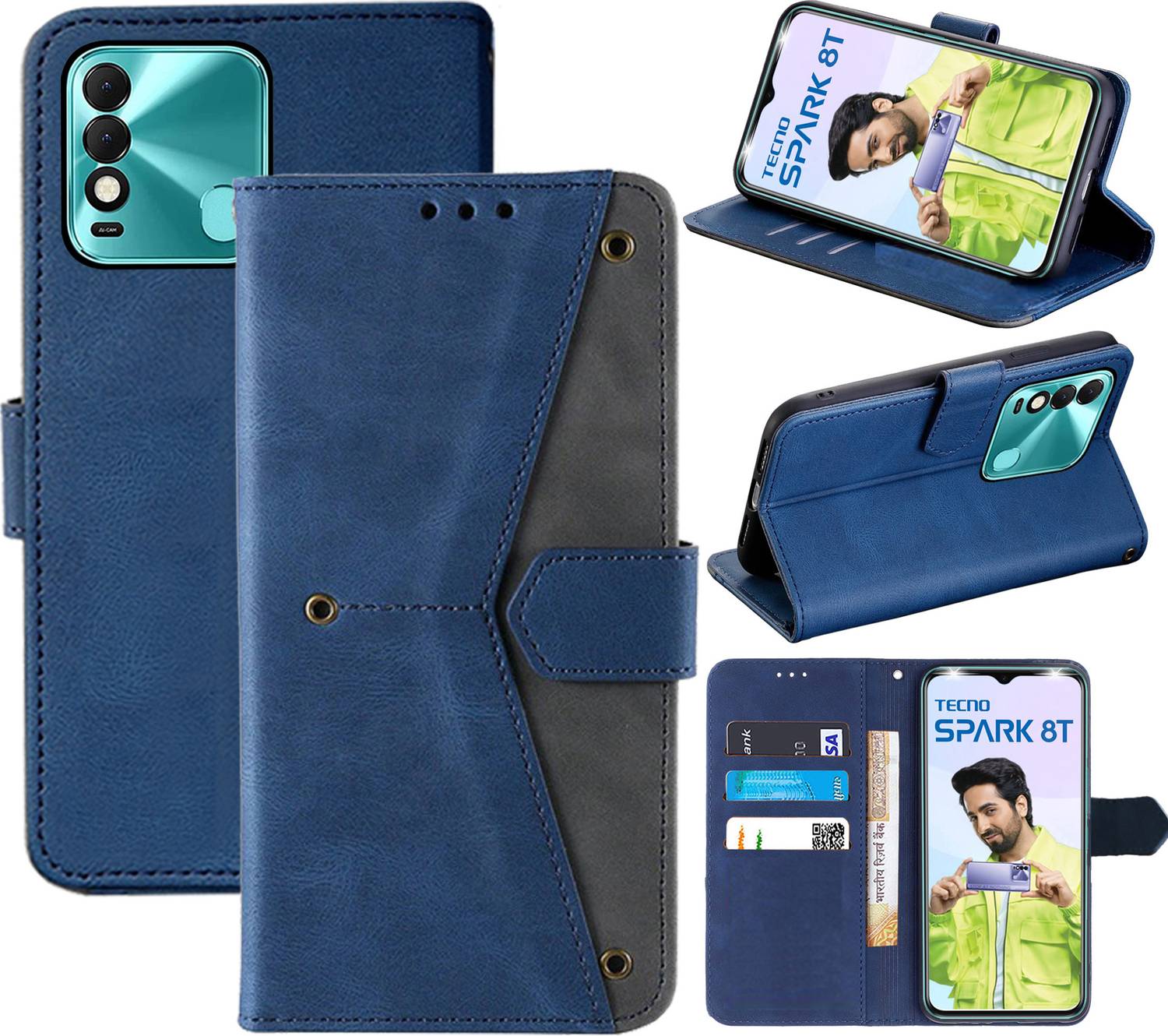 Aaghosh Flip Cover for Tecno Spark 8T