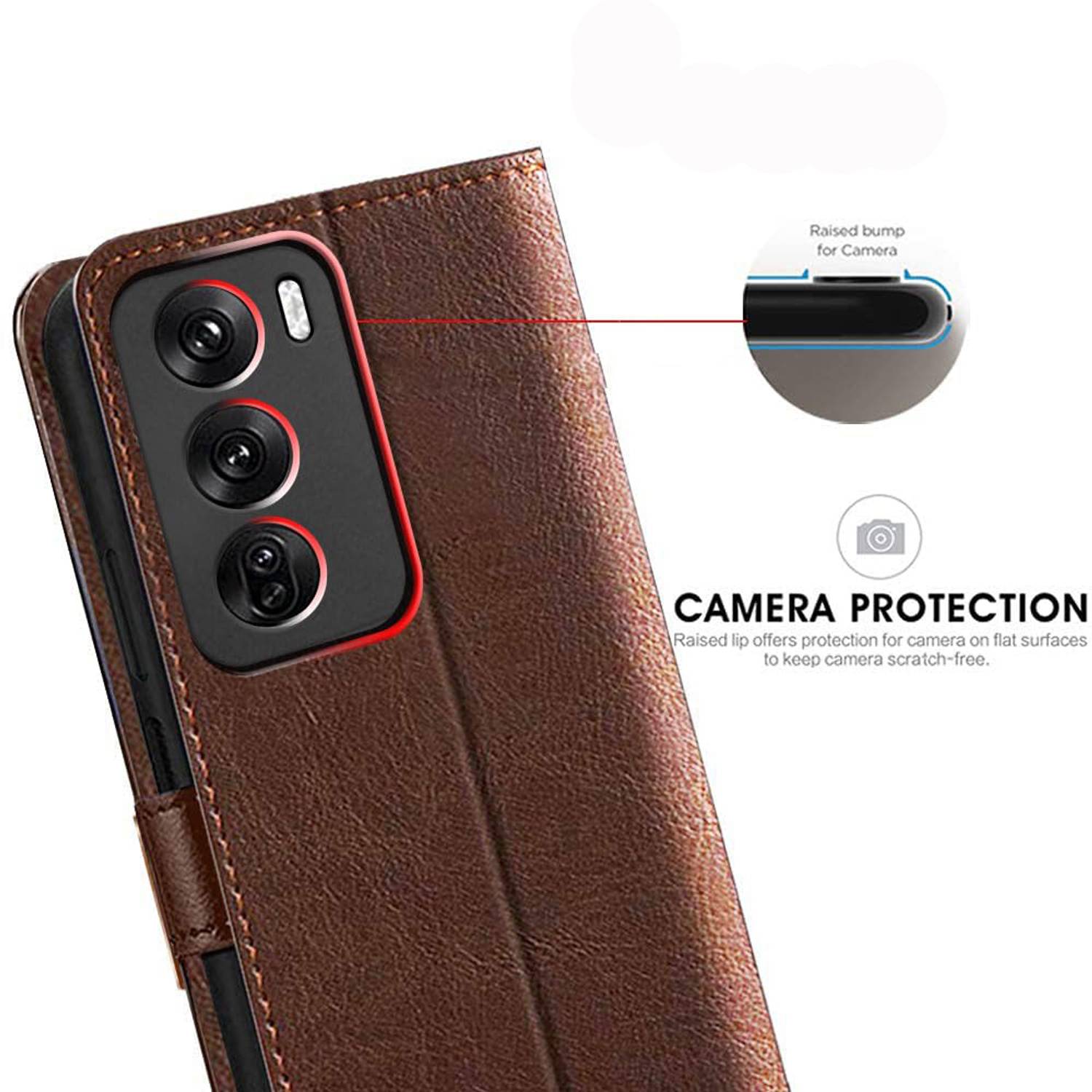 DESSEN Cover Portafoglio Per OPPO Realme 12 Pro, Pelle PU Con TPU, Chiusura Magnetica, Supporto E Slot Carte, Marrone