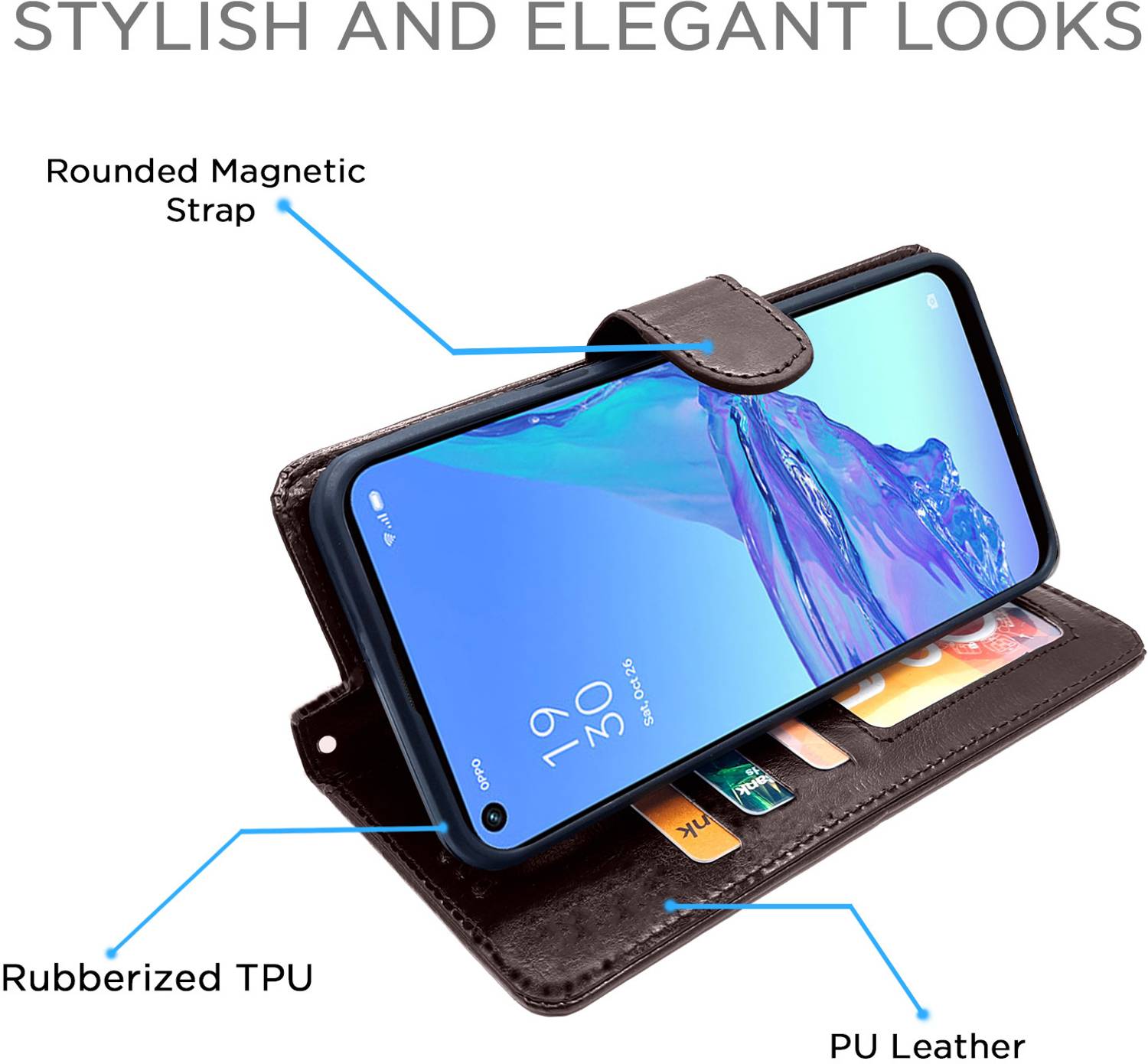 Pikkme Flip Cover for Oppo A53 Brown - Image 3