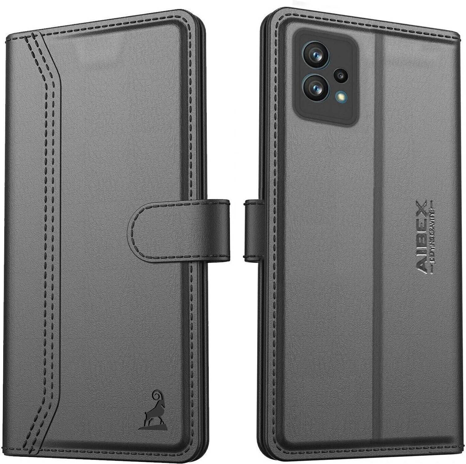 AIBEX Flip Cover for Realme 9 Pro 5G|Premium Leather Finish|Magnetic Closure|Kickstand Feature