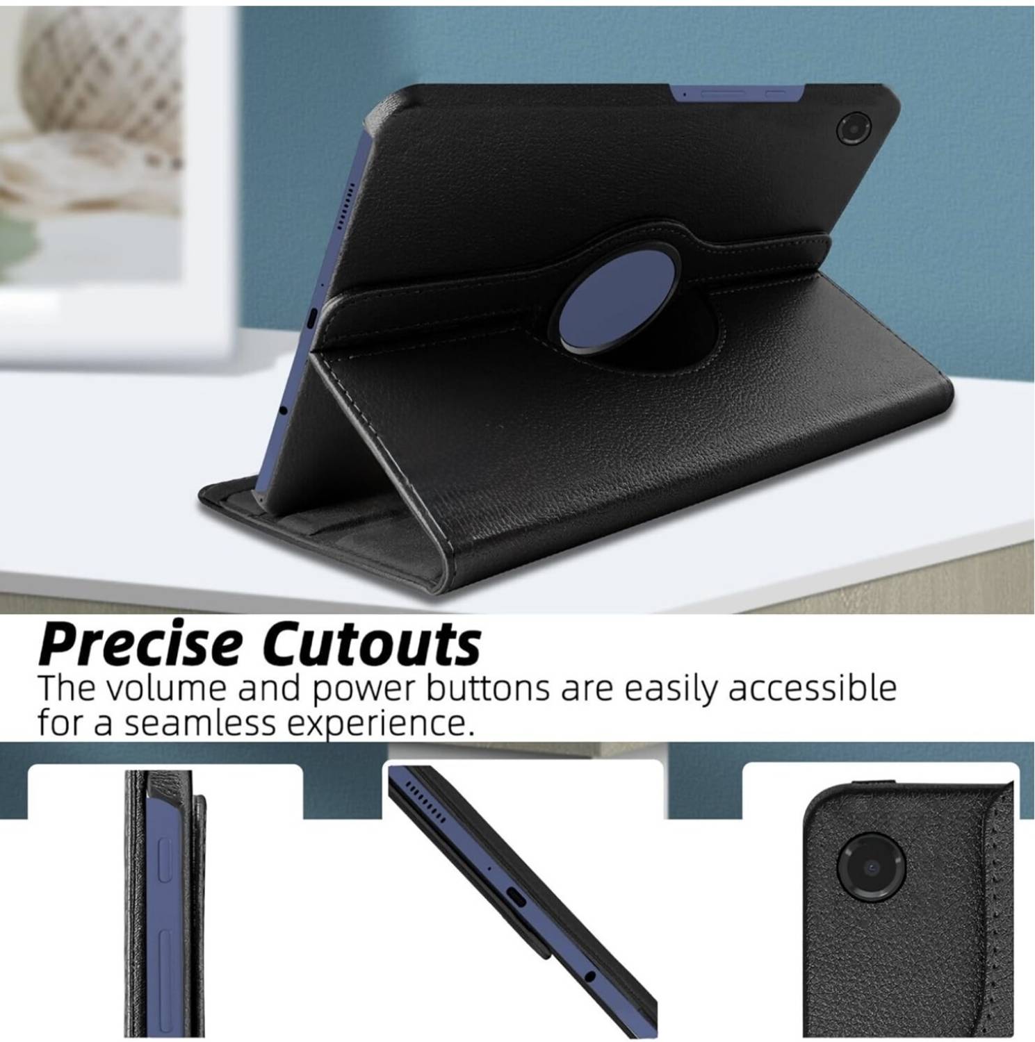 Mersal Flip Cover for Samsung Galaxy Tab A9 8.7 inch Black - Image 4