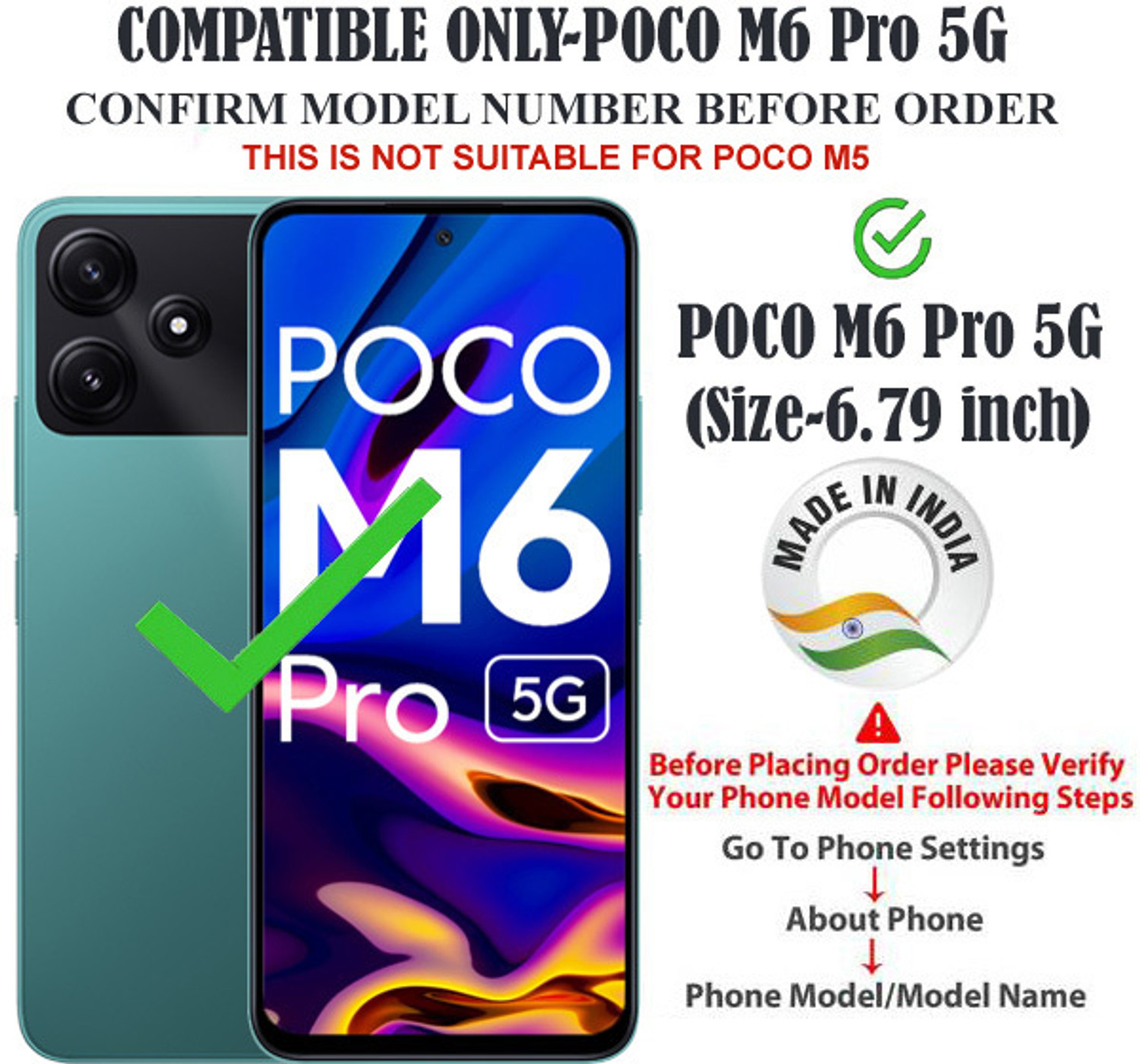 Image of Flocculent Flip Cover for POCO M6 Pro 5G