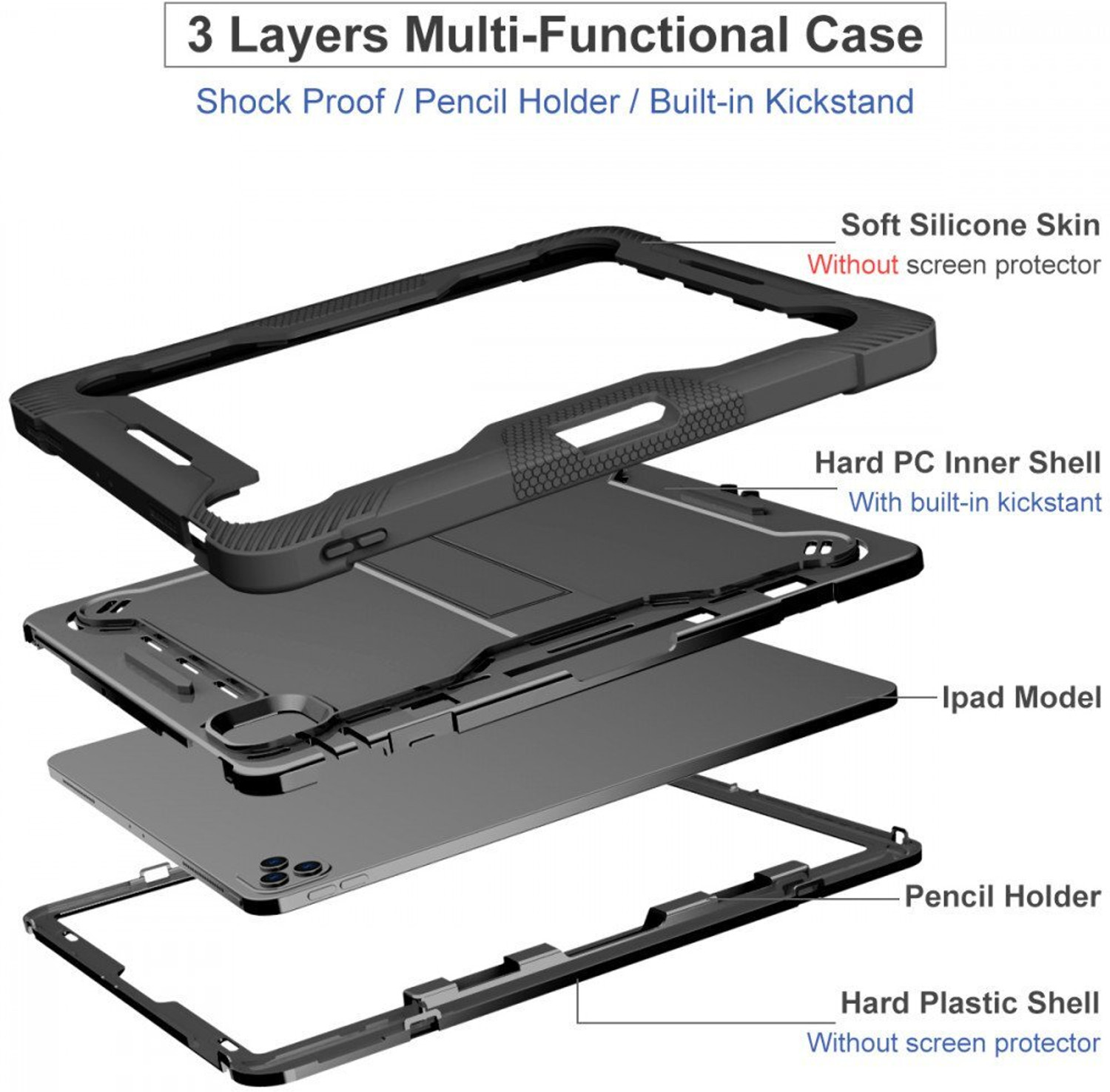 Image of HITFIT Back Cover for iPad (A16) 11th Generation 11 Inch 2025 / ipad 10th Generation Case 2022